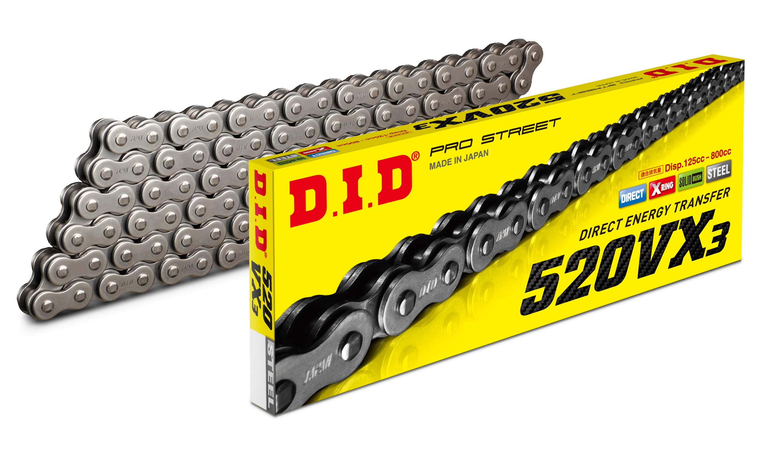 Did (520Vx3-130) Steel 130 Link High Performance Vx Series X-Ring Chain With Connecting Link
