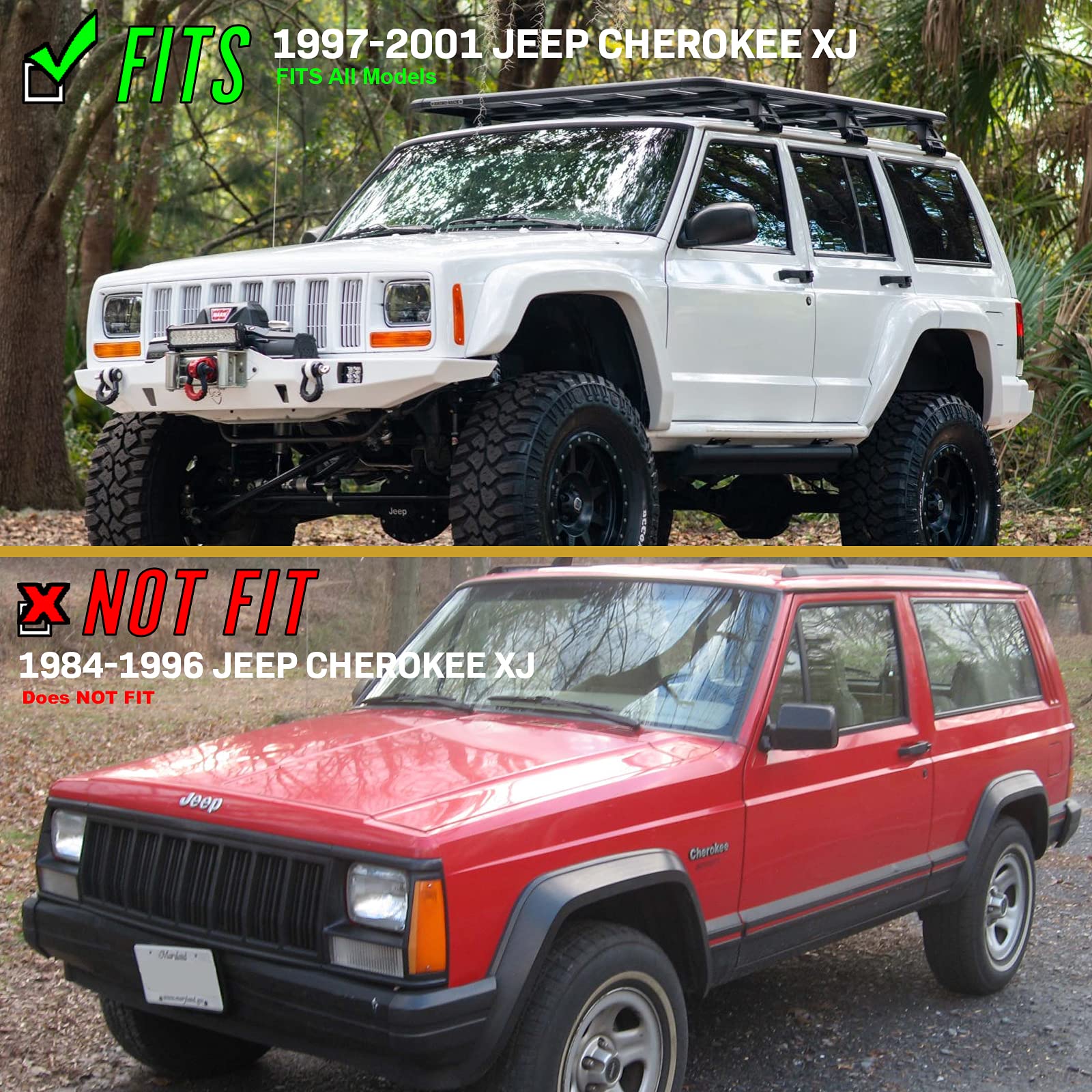 Usr 97-01 Xj Signal Lights - Combo Smoke Bumper Turn Signal + Corner Side Marker Lamps Set + X4 Bulbs Included (Left + Right) Co