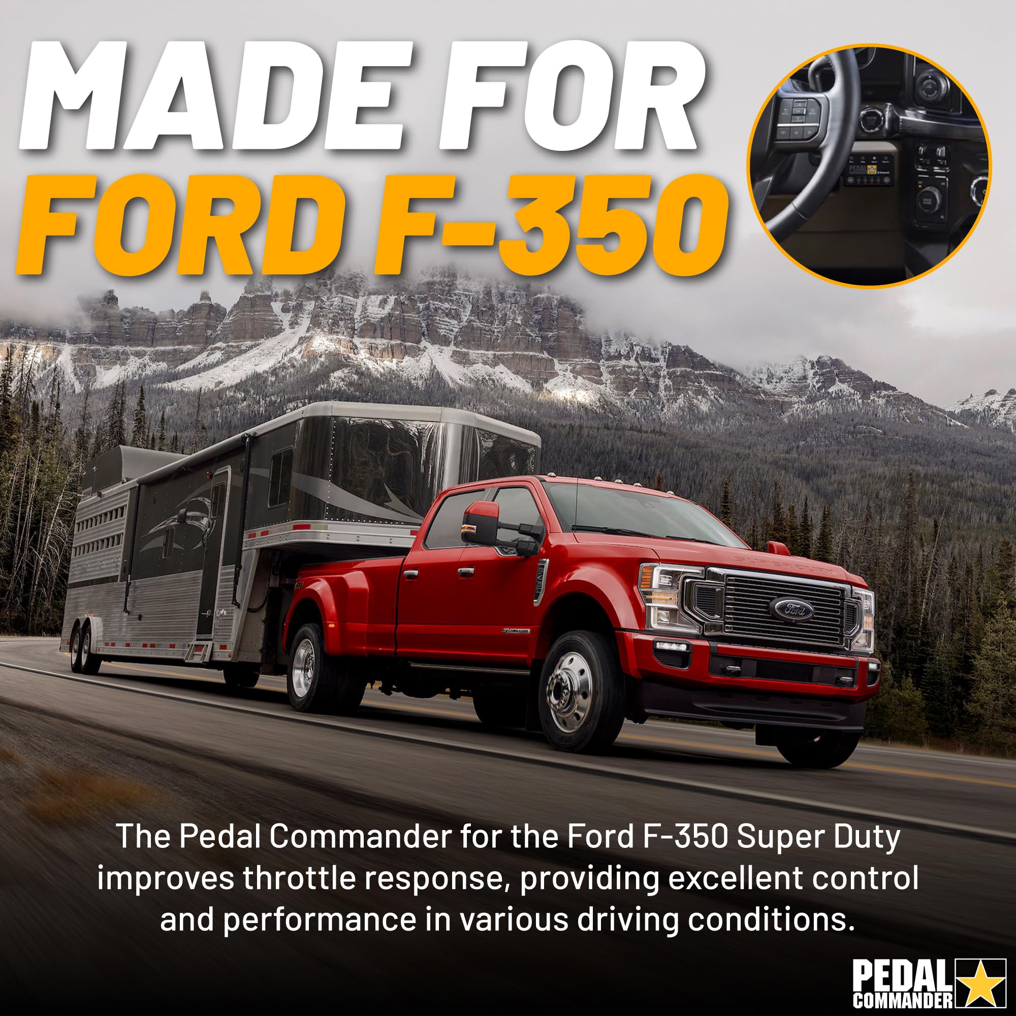 Pedal Commander For Ford F350 Super Duty Trucks 2011-2025 Throttle Response Controller Fits: Base, Xl, Xlt, King Ranch, Lariat,