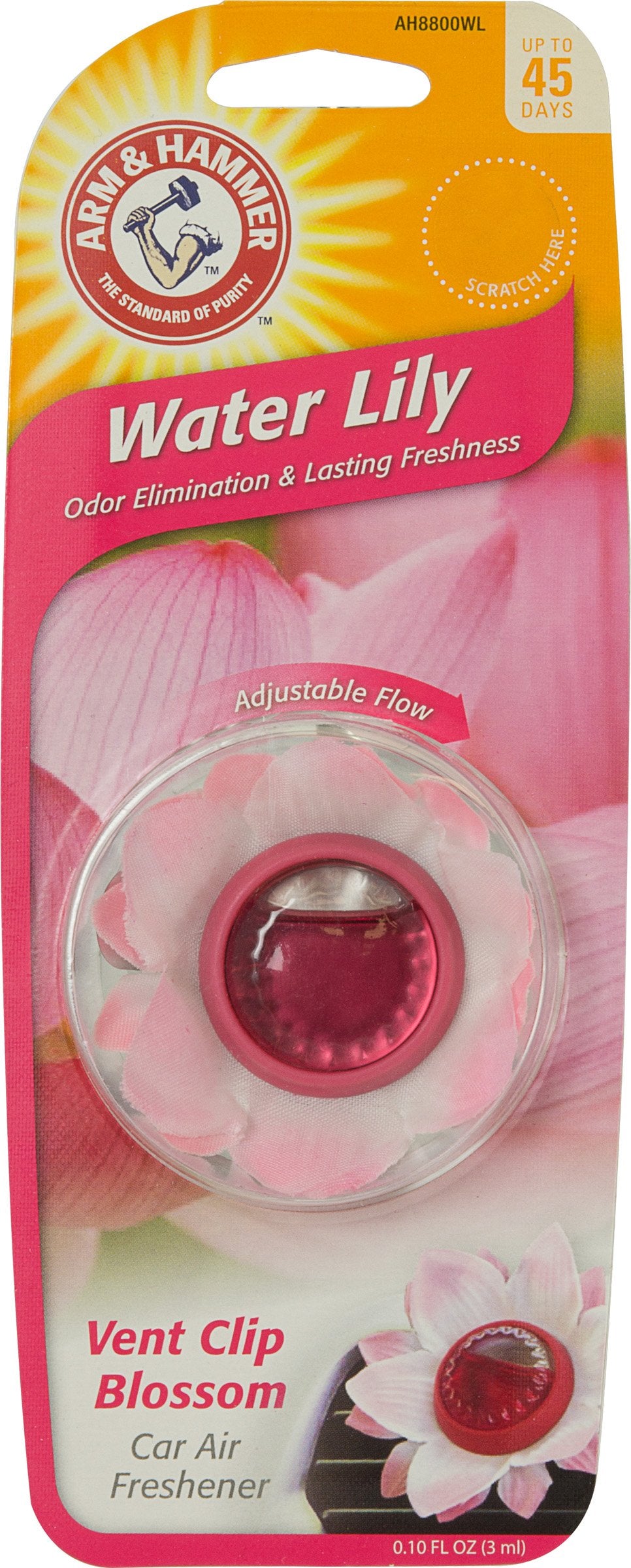 ARM & HAMMER AH8800WL Blossom Vent Clip Air Freshener, Water Lily, 1 Pack