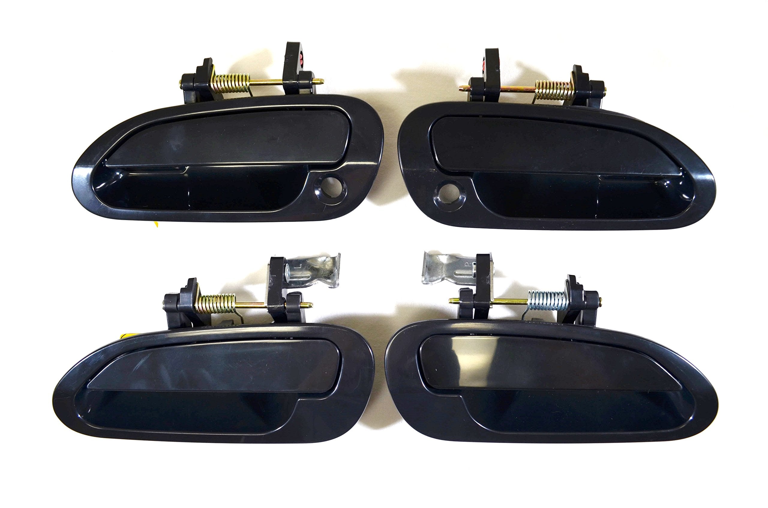 PT Auto Warehouse HO-3237S-QP - Outside Exterior Outer Door Handle, Smooth Black - 1 Front Left, 1 Front Right, 1 Rear Left, 1 Rear Right