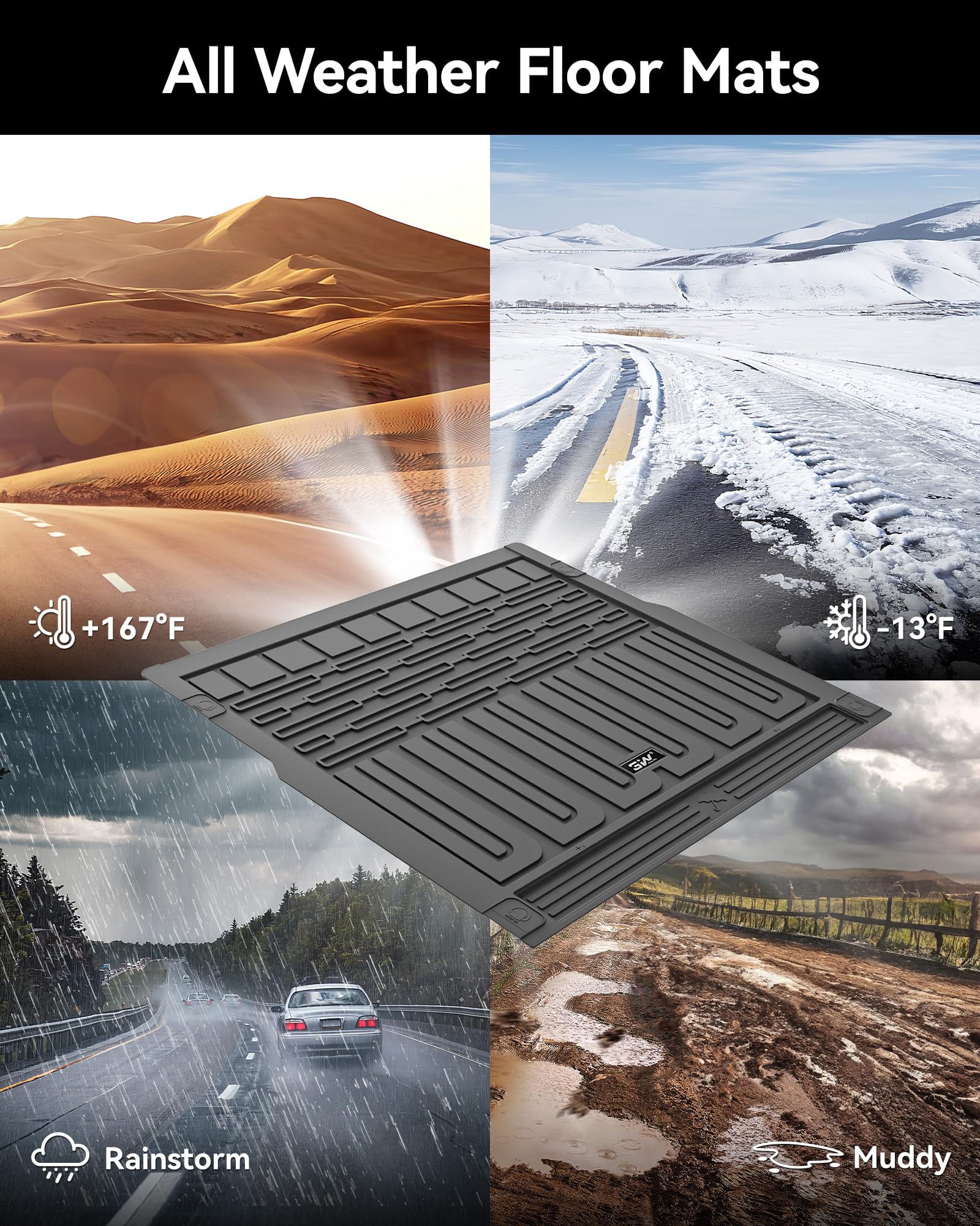 3W Cargo Liner Fit For Range Rover Sport 2023-2024 2025,Tpe All Weather Custom Fit Trunk Mat For Range Rover Sport 2023 2024 202