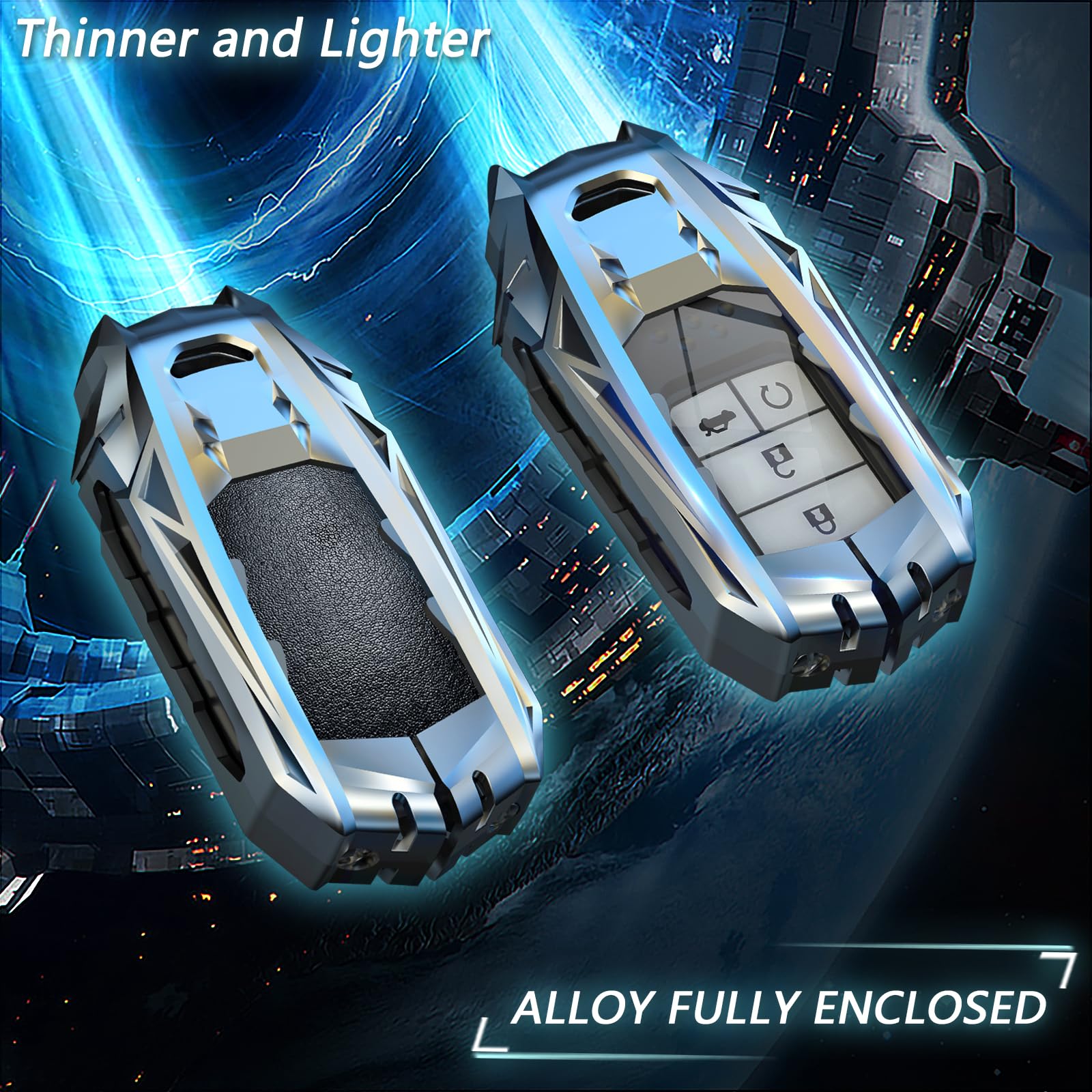 Ocezbiis For Honda Key Fob Cover,Keychain,Zinc Alloy Protection Car Key Shell Case Compatible With Honda Holder Smart Remote Ent