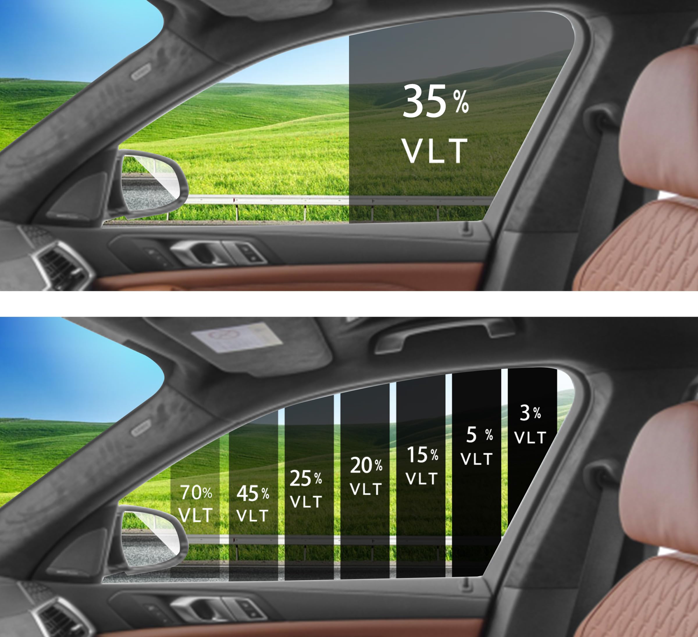 2Ply Premium Window Tint Film For Car 20''In X 10'Ft (35% Vlt), Protects Privacy, Blocks Uv And Reduces Heat, Film Roll For Car