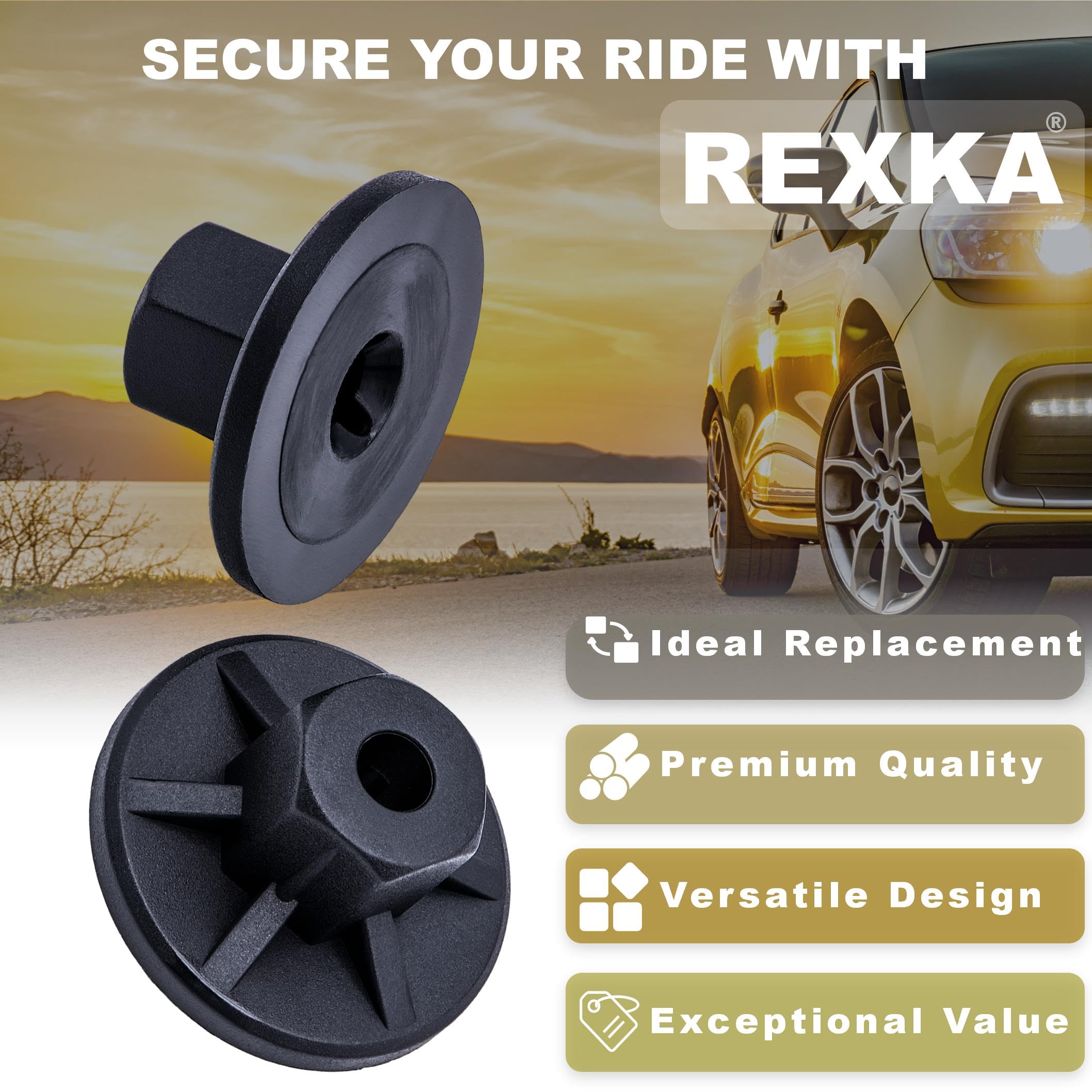 Rexka 30Pcs Fender Liner Splash Shield Under Cover Nut For Audi Volkswagon Porsche N90757901 N90352101