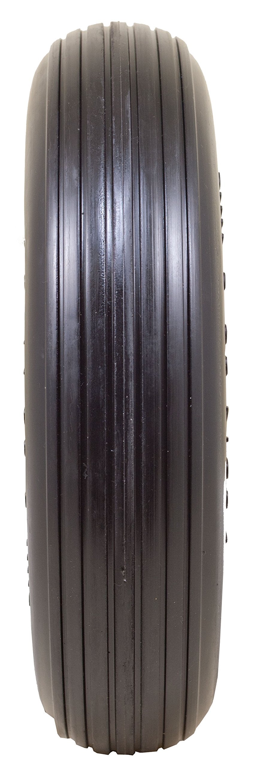 Marathon 4.80/4.00-8'' Flat Free Tire On Wheel, 3'' Hub, 3/4'' Bearings, Ribbed Tread