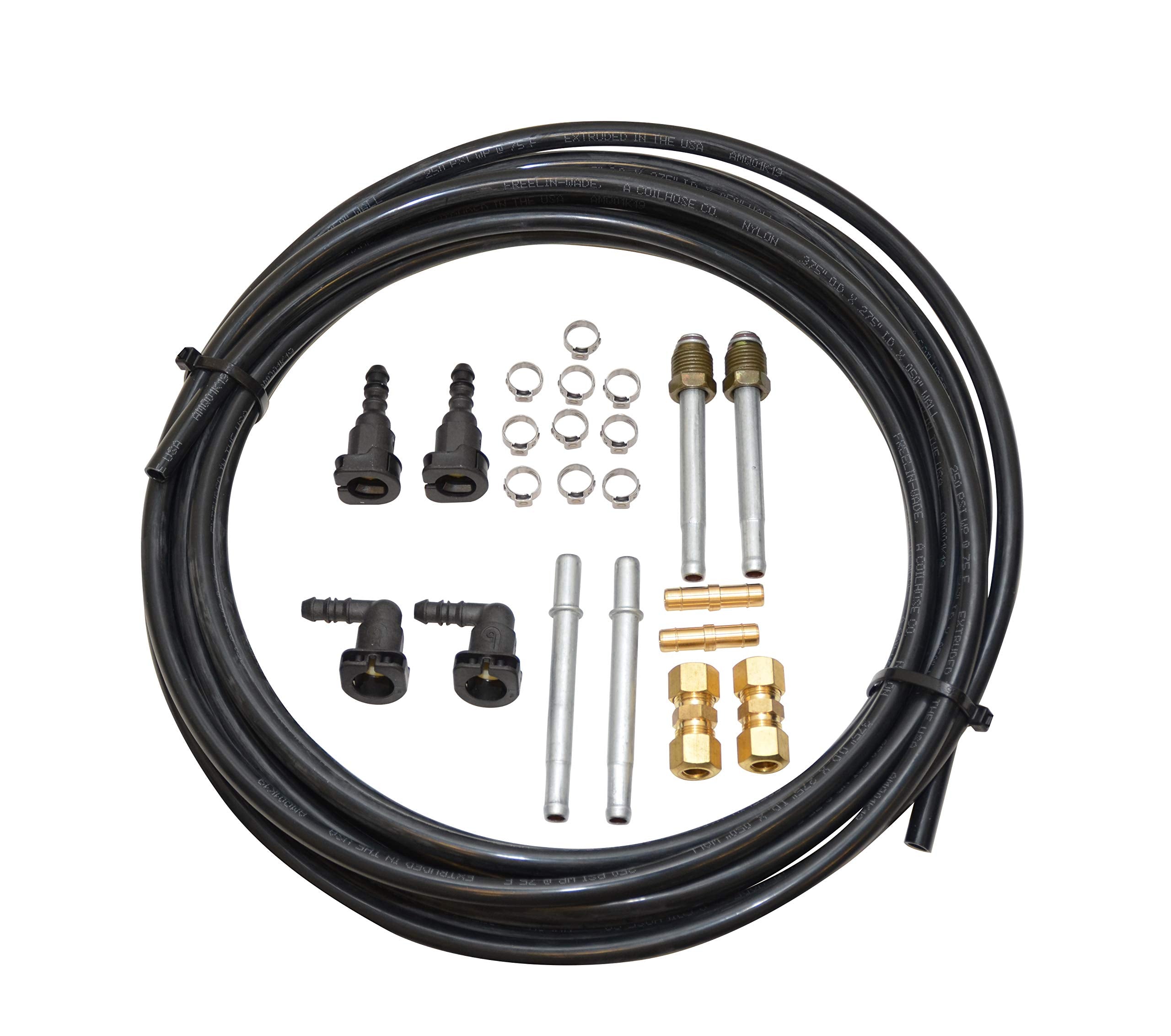 Dynamic FLK-38 Automotive Replacement Fuel Line Repair Kit 3/8 in (10mm), 23 Pack , Black