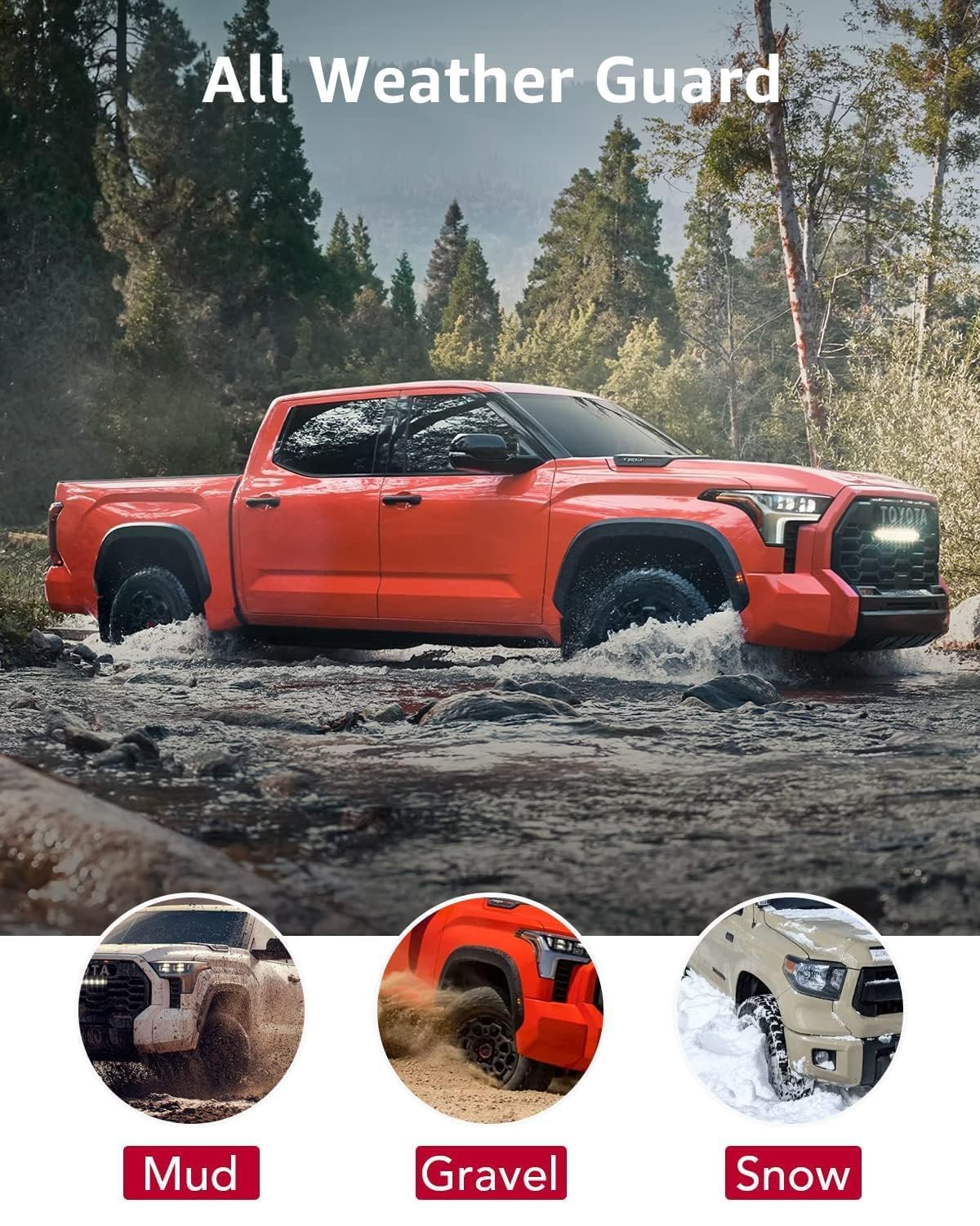 Refiteco Mud Flaps Compatible With 2022 2023 2024 2025 Toyota Tundra Accessories All Weather Guard Mud Guards Splash Front & Rea