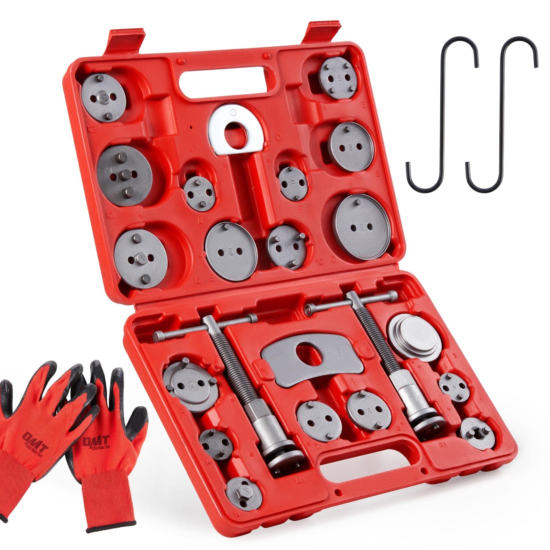 Orion Motor Tech 24pcs Brake Caliper Tool, Heavy Duty Brake Caliper Compression Tool Caliper Piston Tool for Brake Pad Replaceme