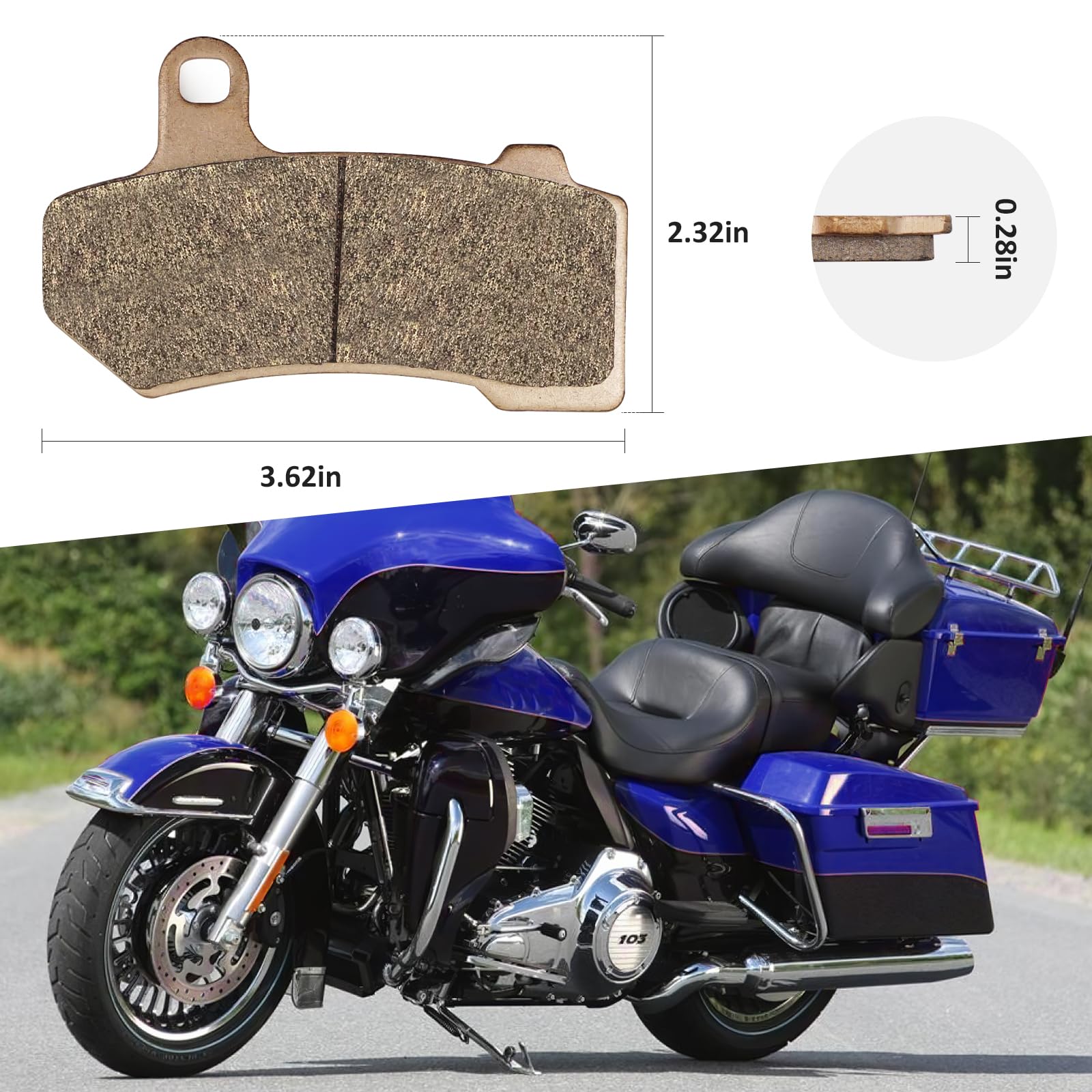 3 Sets Front Rear Brake Pads Sintered for Harley Davidson Road King Road Glide Street Glide Electra Glide 2008-2020 Ultra Limite