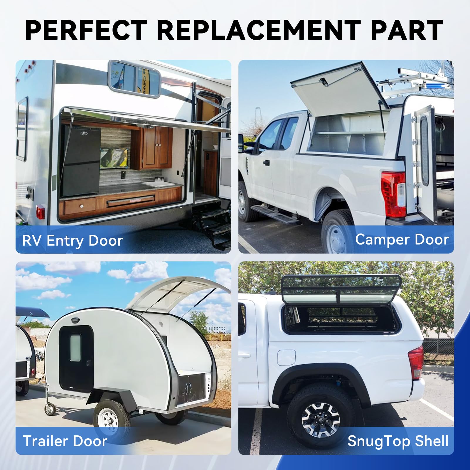 Arana Se200P50 20 Inch 50 Lbs Gas Struts Prop Shock, Lgb6-200-50 20 Inch 50 Pounds Lift Support For Trailer Door Rv Queen Bed Le