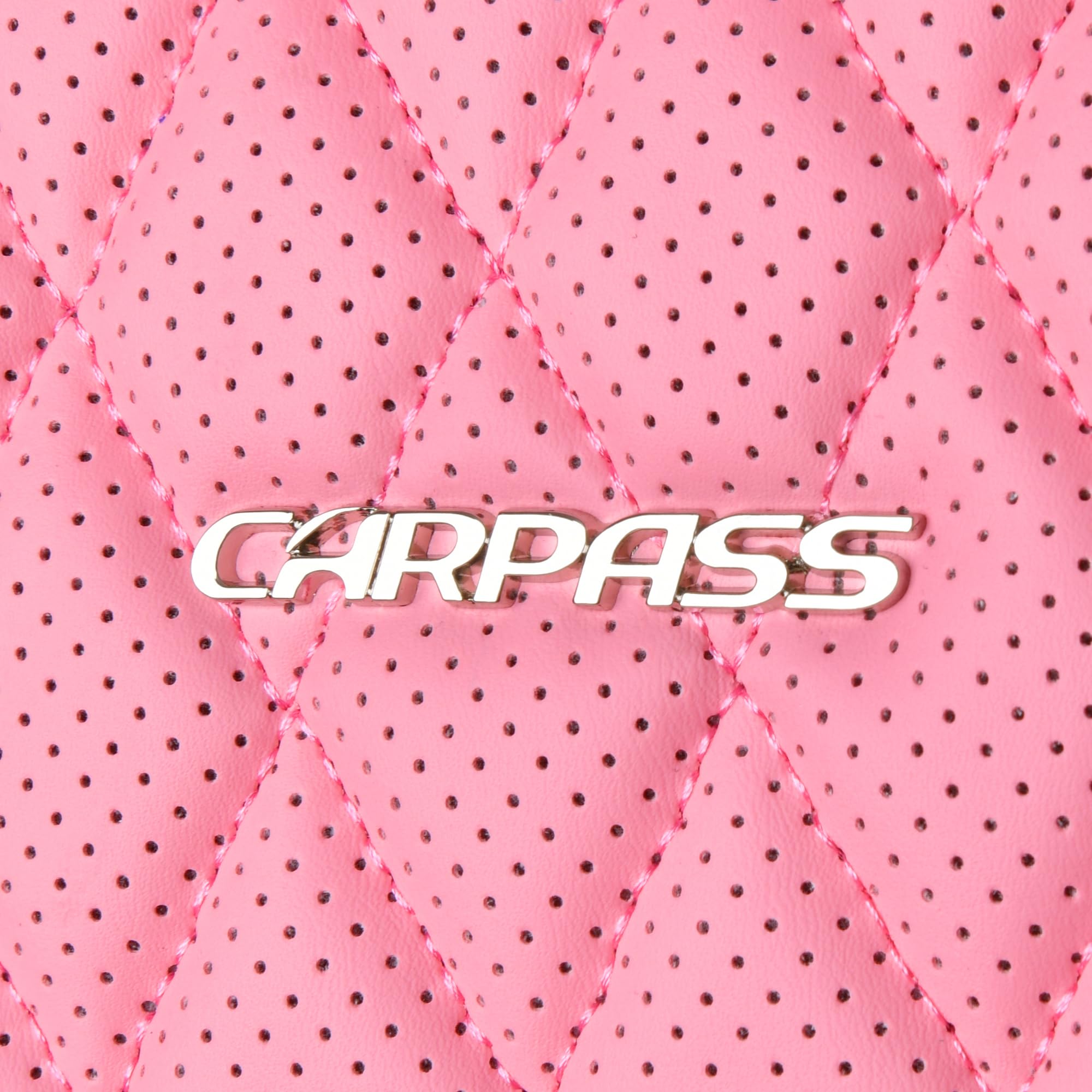 Car Pass Bling Pink Nappa Leather Car Seat Covers For Front Seats, Waterproof Heavy-Duty Anti-Slip, Universal Fit For 95% Auto S