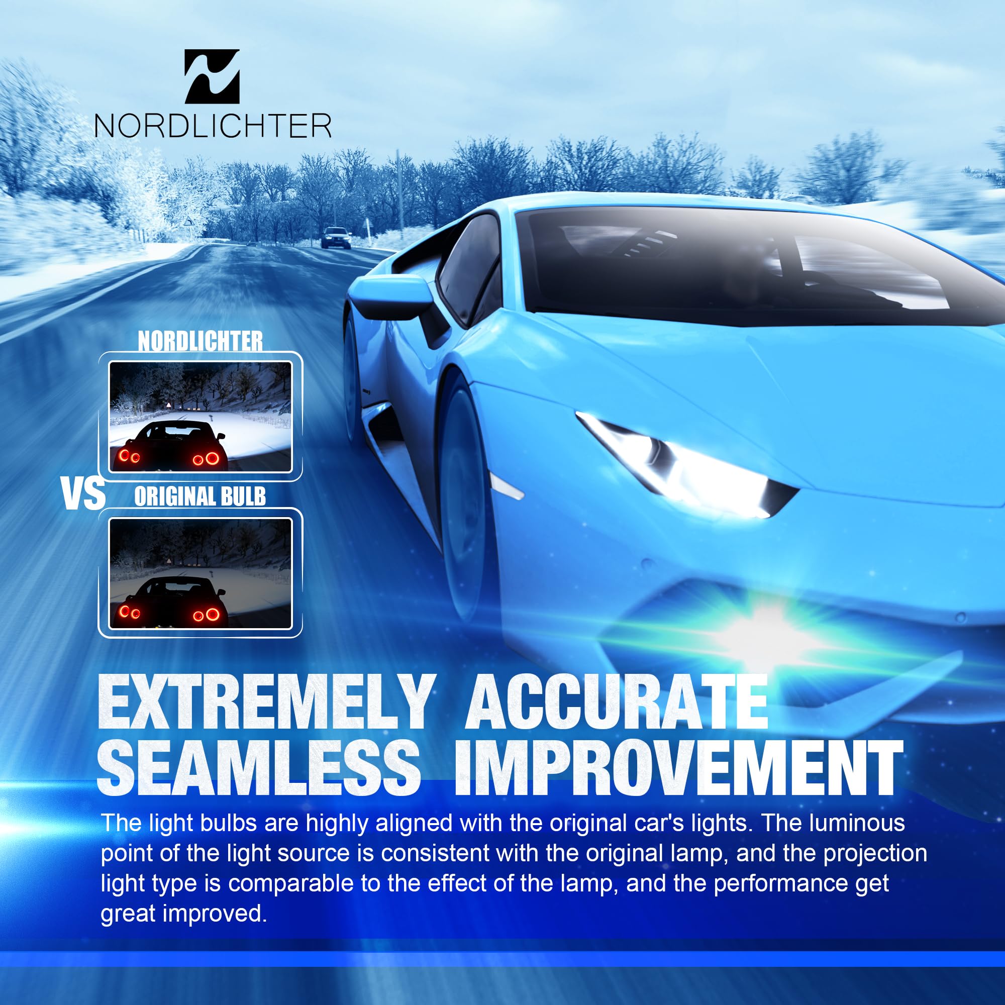 N Nordlichter H11 Bulbs, H11 Fog Light 300% Brightness 1:1 Mini Size 6500K Xenon White Fanless Wireless Bulbs For Car (Pack Of 2