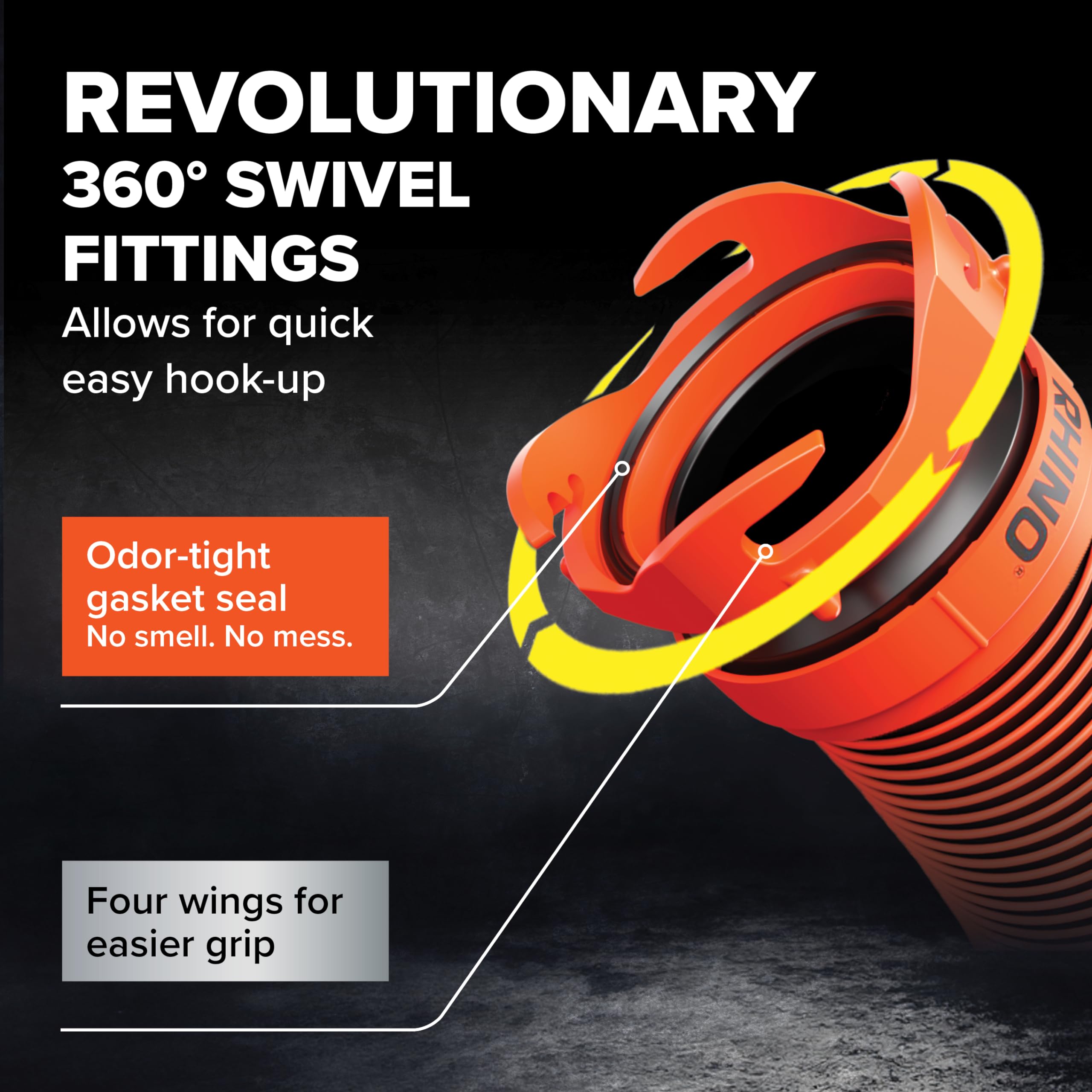 Camco Rhino Extreme 20-Foot Rv Sewer Hose Kit - Crush Resistant Tpe Technology - Swivel Fittings For Secure Connection - Rv Heav