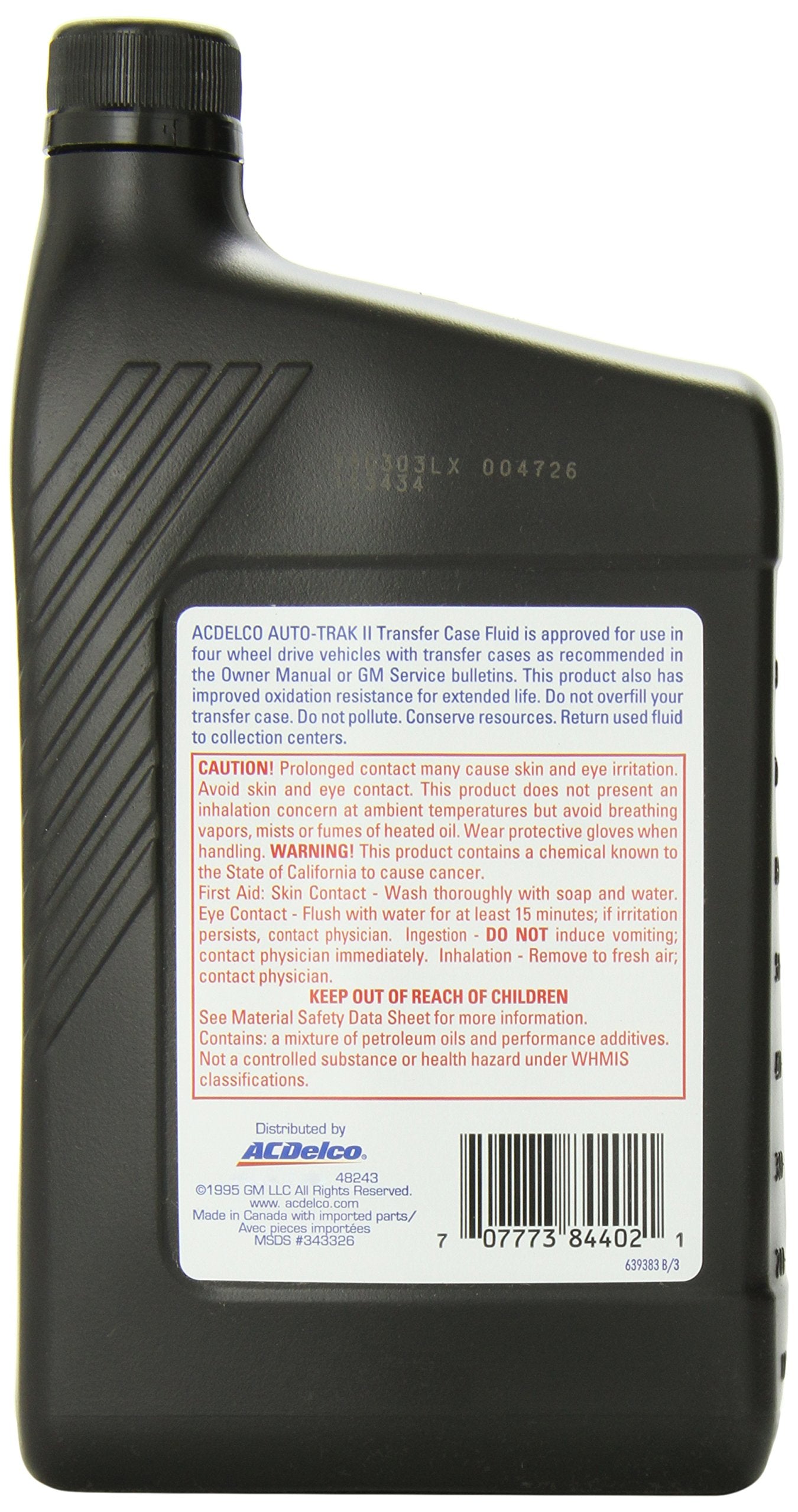 Genuine Gm Fluid 88900402 Auto Trak Ii Transfer Case Fluid - 33.8 Oz.