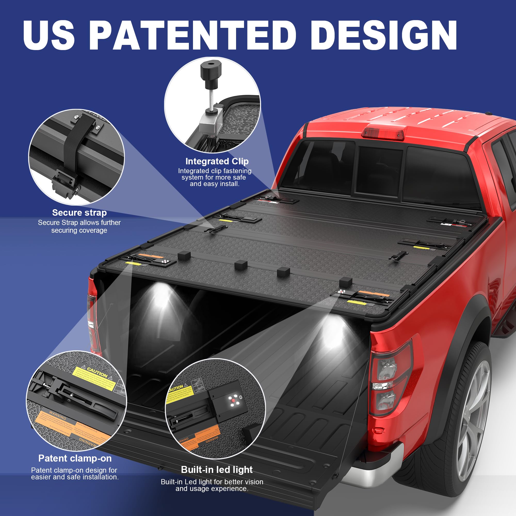 Mostplus Quad Fold Hard Truck Bed Tonneau Cover Compatible With 2015 2016 2017 2018 2019 2020 2021 2022 2023 2024 2025 Ford F150