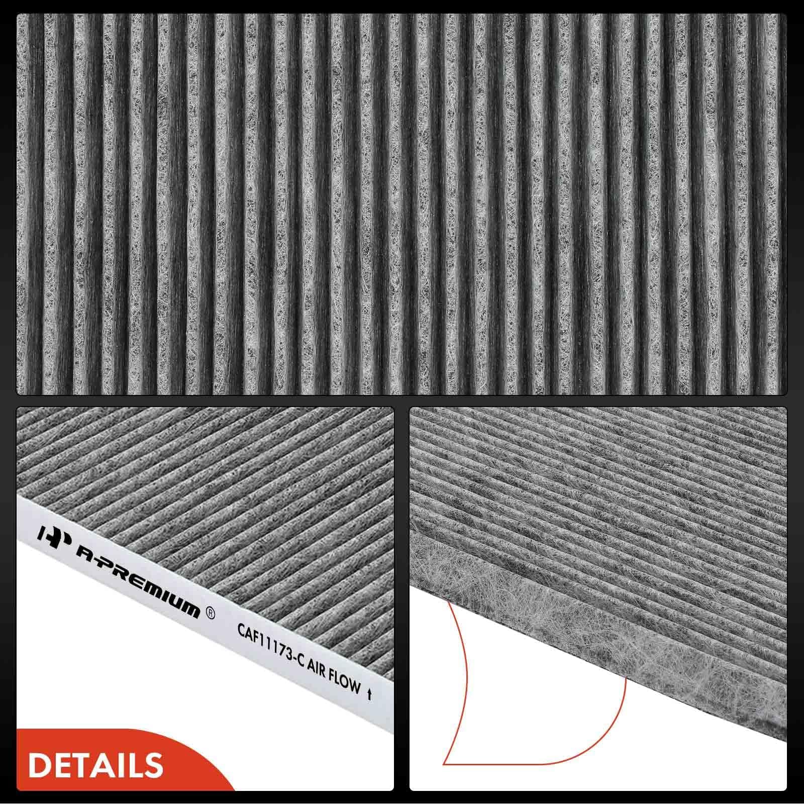 A-Premium 2-Pc Cabin Air Filter With Activated Carbon - Compatible With Hyundai & Kia Vehicles - Accent, Tucson, Veloster, Genes