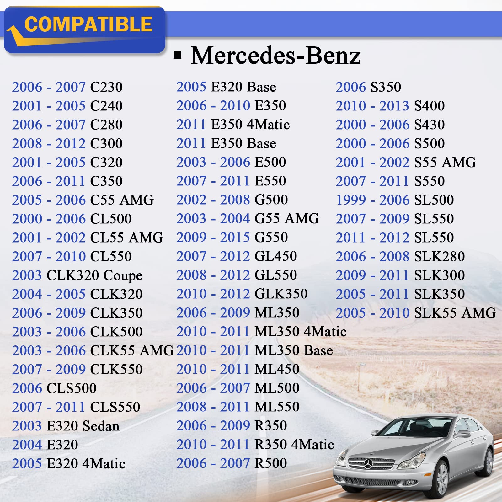 Engine Air Filter For Mercedes-Benz S400 Glk350 Sl550 Cls550 E350 E550 R350 Cl500 And More Replace C 3698/3-2 1120940604