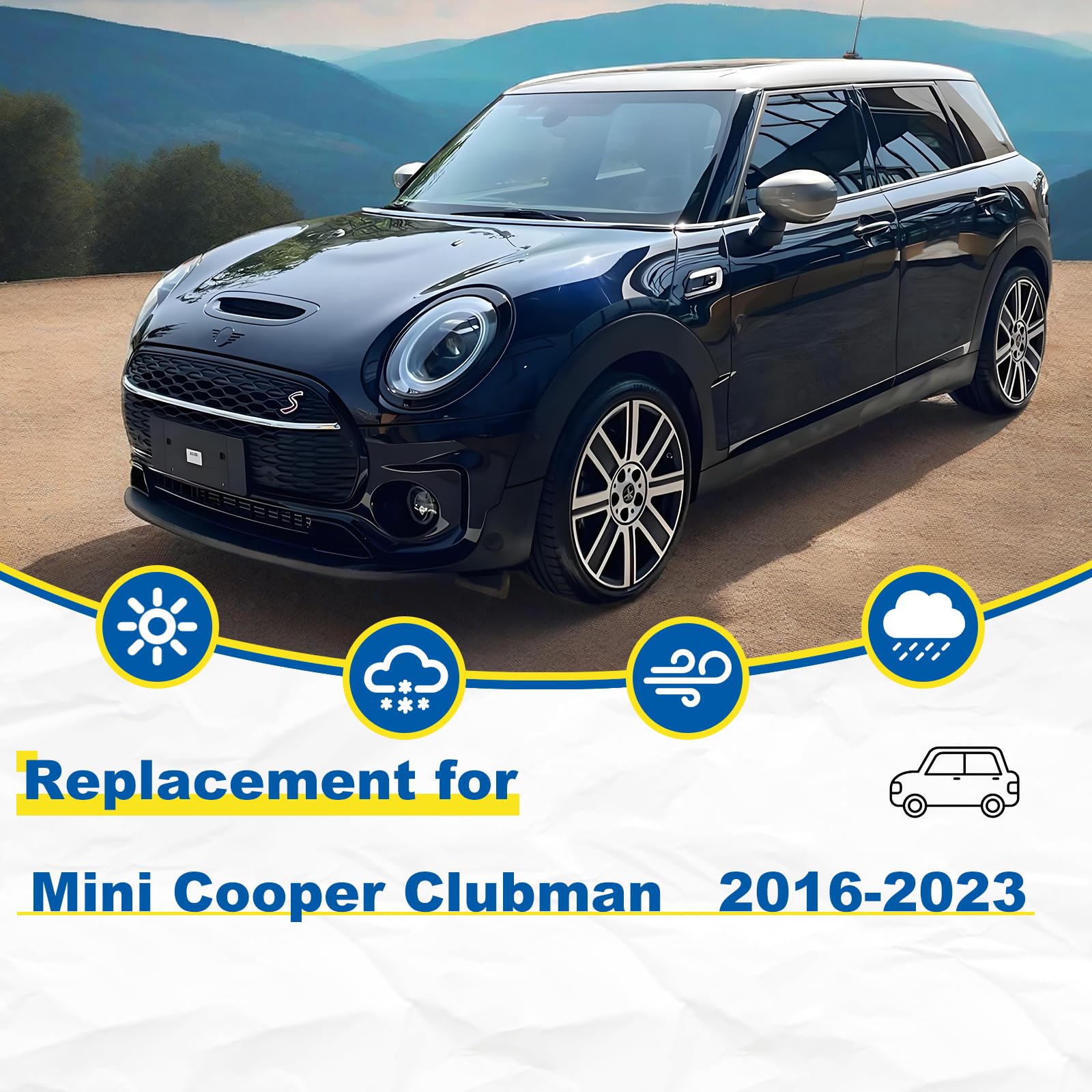 Hrsno 22''+20'' Windshield Wipers With 2 * 10'' Rear Wiper Blade Sets Automotive Replacement For Mini Cooper Clubman 2016-2023,E