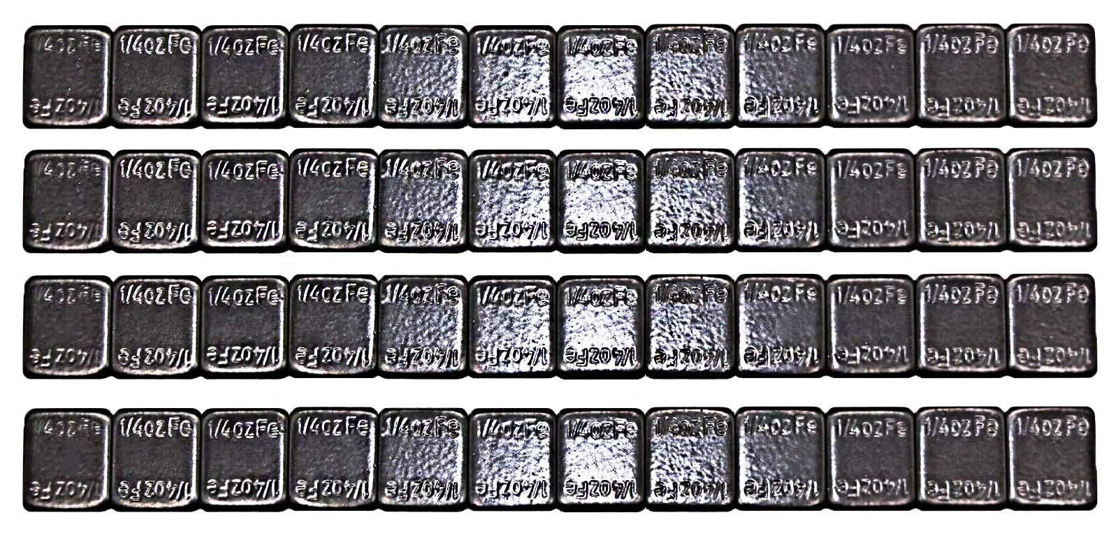 Accretion 48Pcs 1/4 Oz, 0.25Oz Black Adhesive Backed Wheel Weights (12 Oz Pack)