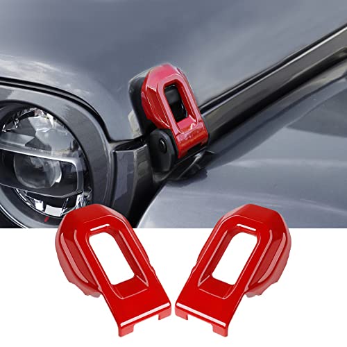 Hoolcar Hood Latch Lock Catch Brackets Cover For 2018-2021 Jeep Wrangler Jl Jlu & 2020-2021 Gladiator Jt, Red