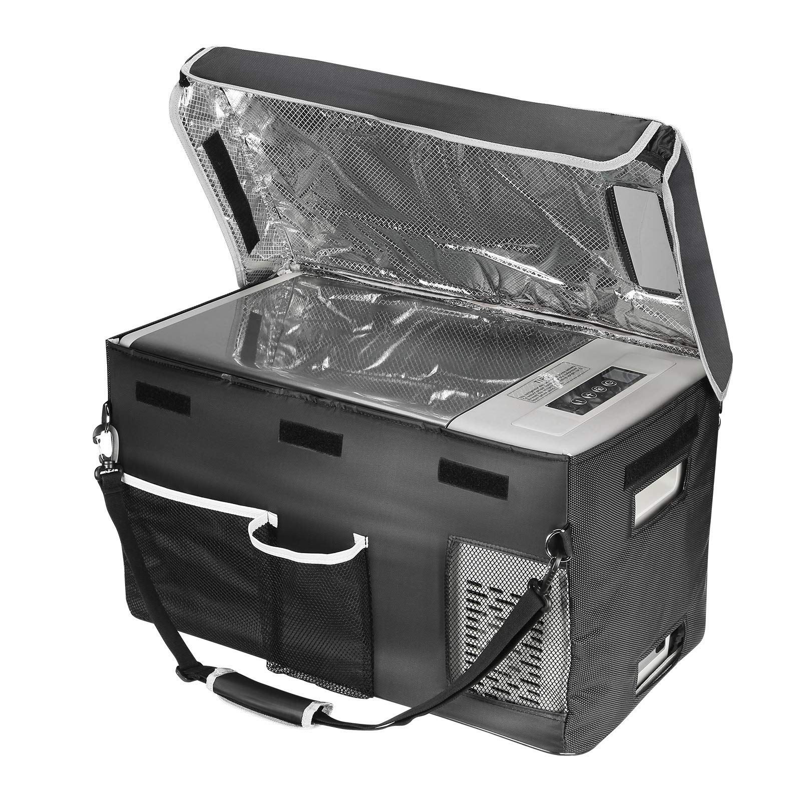 Bougerv 12 Volt Refrigerator With 23 Quart Cover, 12V Car Fridge 23 Quart Portable Freezer Compressor Cooler Compressor Freezer, 12/24V Dc 110~240V Ac, -7?~50? For Truck Rv Suv