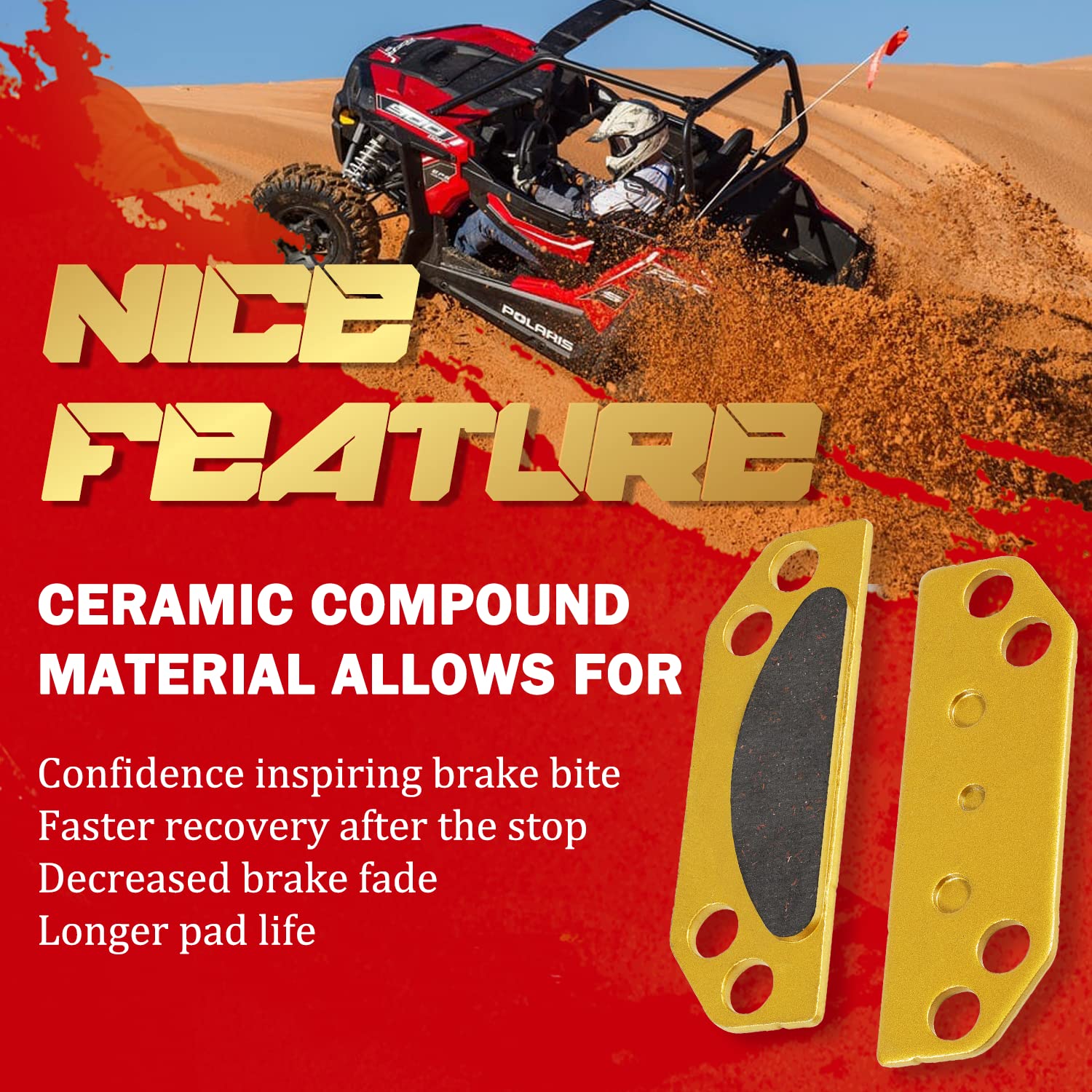 New Parking Brake Pad Kit 2203147 for Polaris Ranger 2X4 4X4 6X6 500 700 800 900, Parking Brake for Polaris Ranger