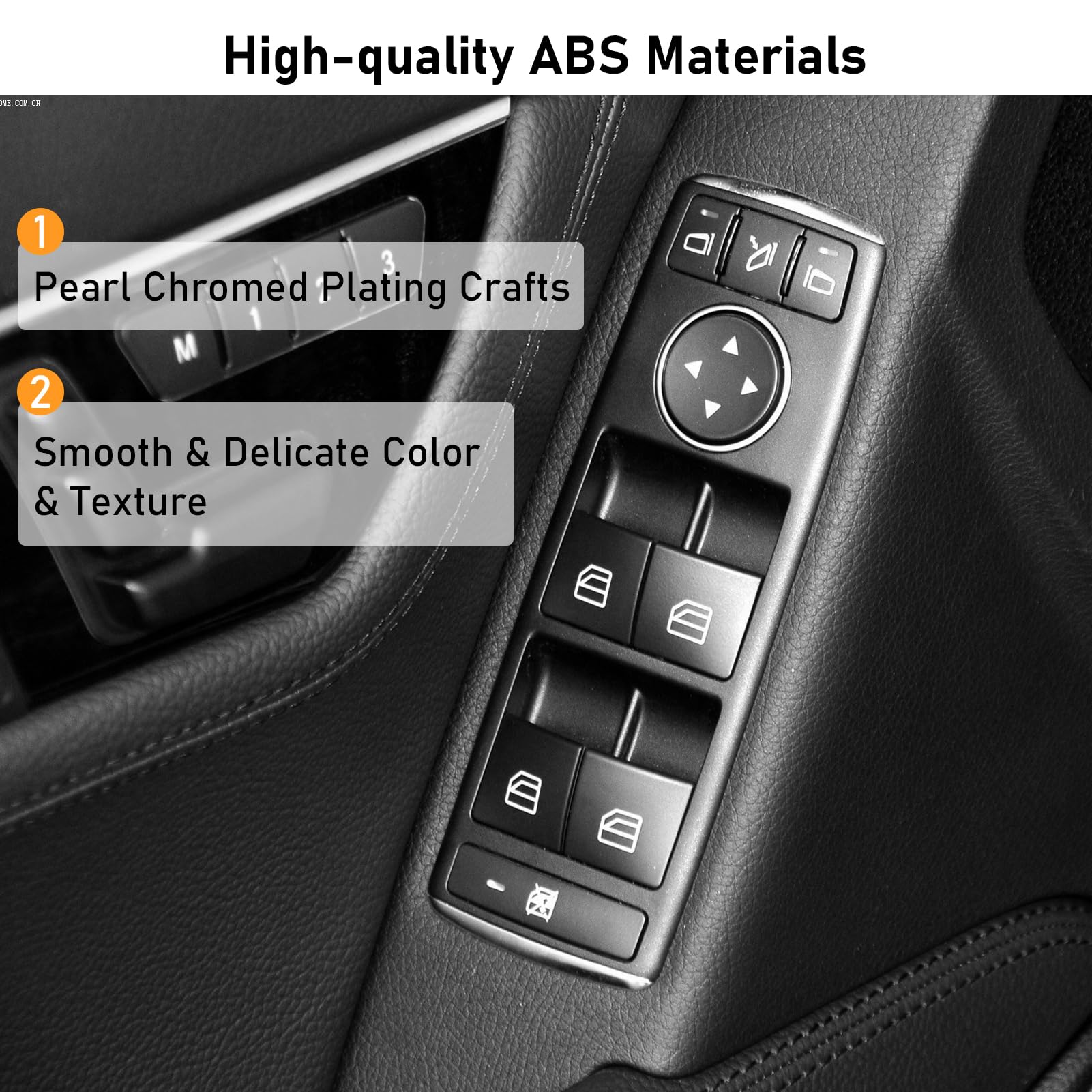 Moonlinks Inner Door Power Window Switch Button Covers Trim Sticker Replacement Compatible With Mercedes Benz A B C E G Gla Cla