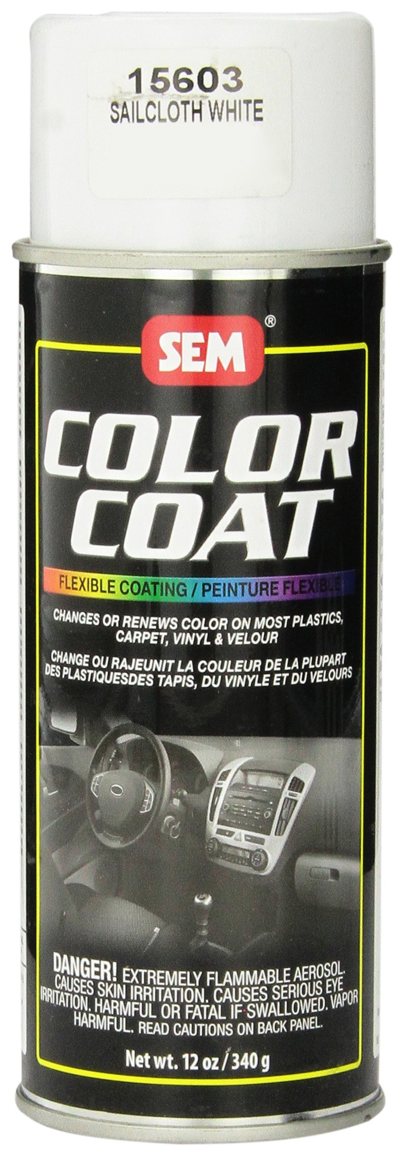 SEM Sailcloth Coat, 12 oz, White, Vinyl, Model 15603