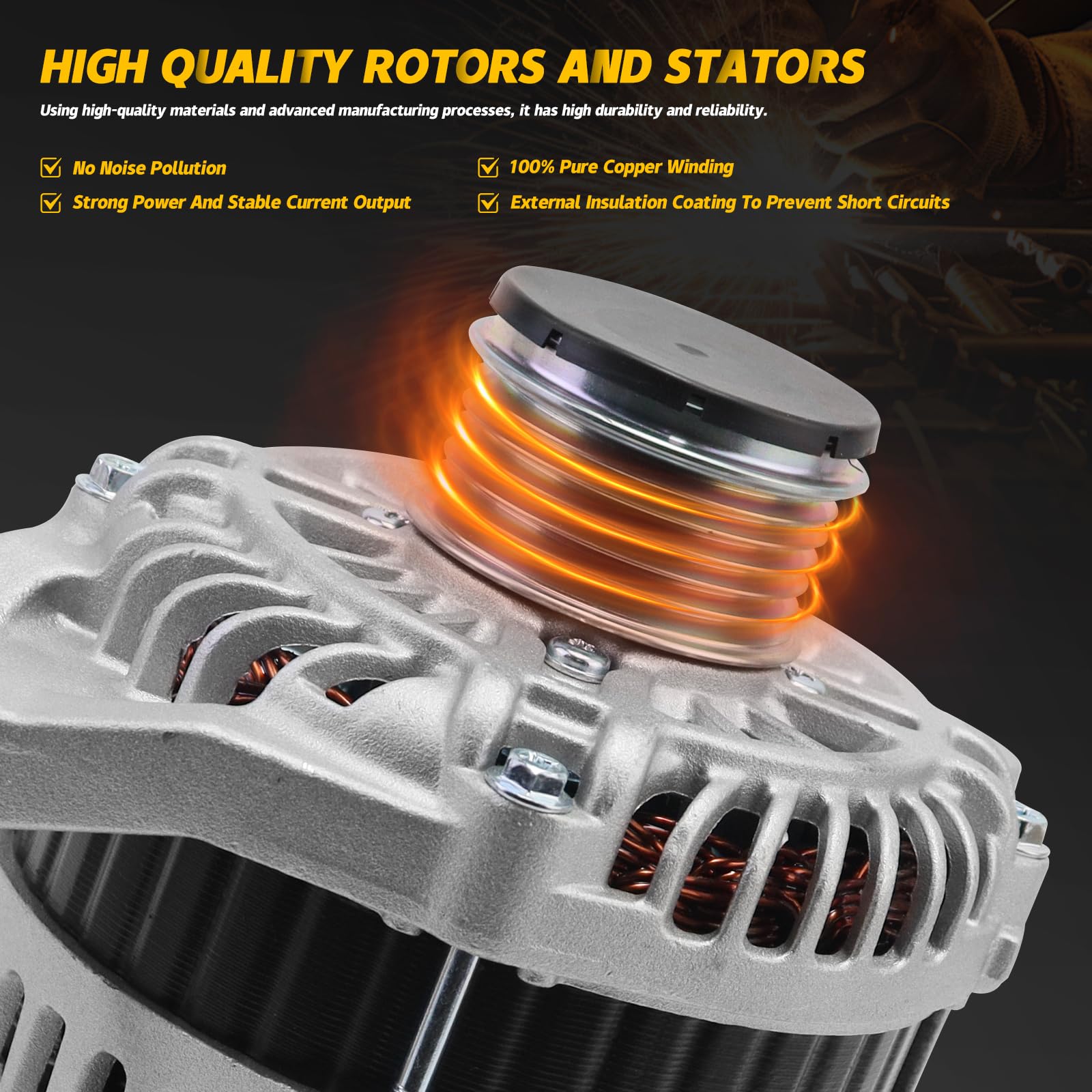 YINAVAGAD Alternator for Dodge Avenger 2008-2013 Caliber 2007-2012, for Chrysler 200 2011-2013 Sebring 2007-2010, for Jeep Compa