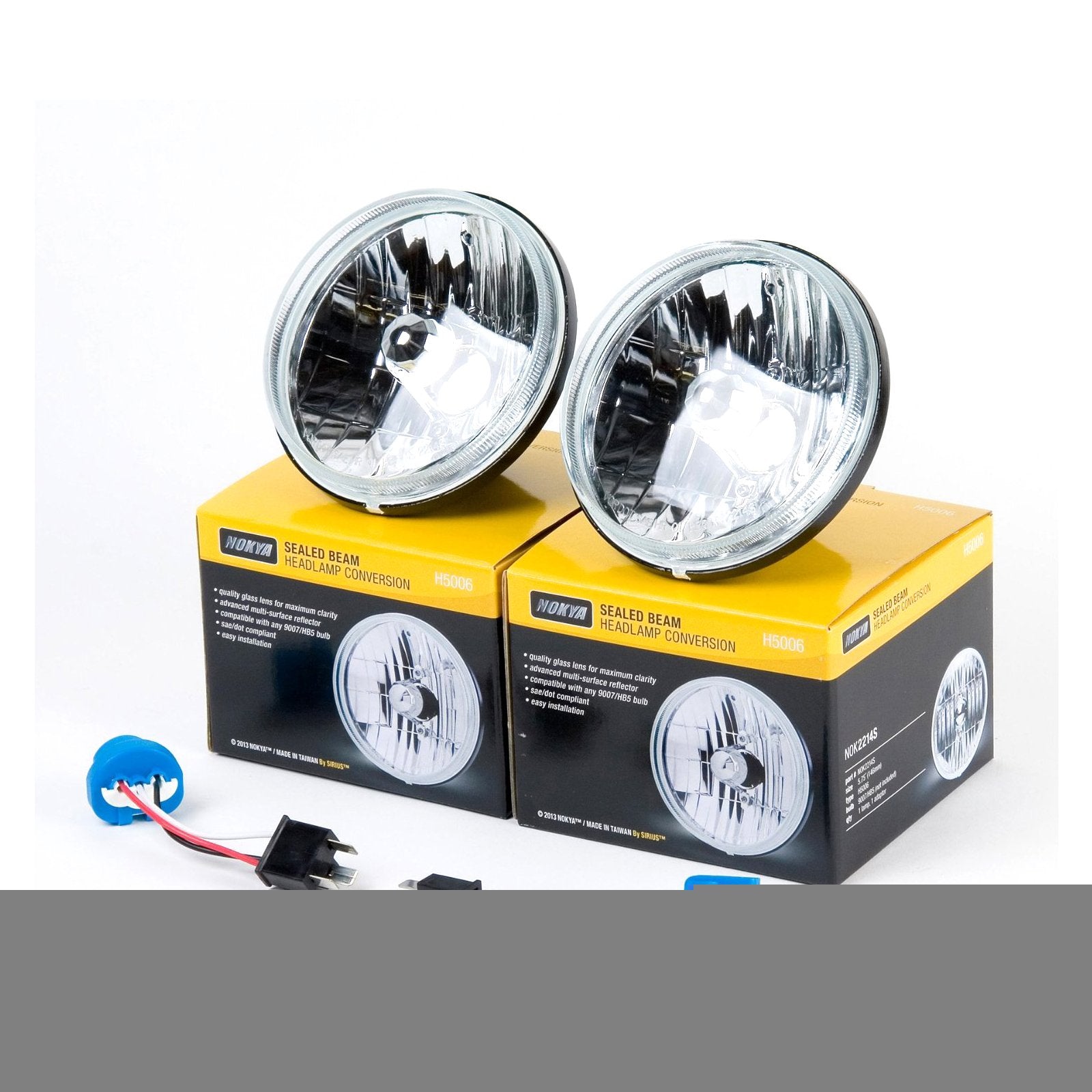 Nokya Nok2214S Nokya H4 (9003/Hb2) Sealed Beam Conversion 5 3/4'' Round Clear Multi Re