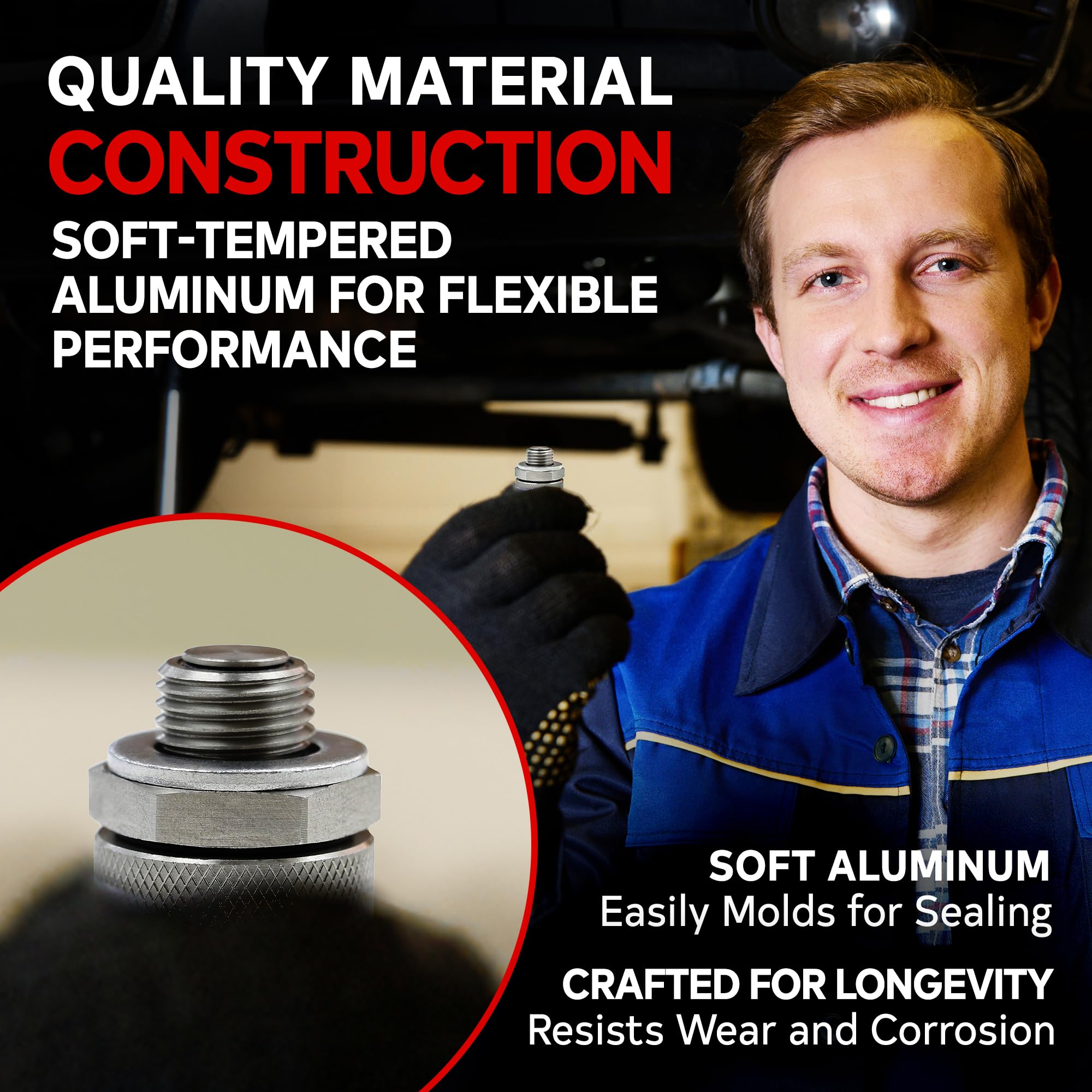 Votex-Made In Usa- Oil Drain Plug Crush Washer M14 14Mm, Gasket Seal Ring - Fits Acura, Honda, Kia, Hyundai And More, 20 Pack, 94109-14000, 007603-014106, 21513-23001, 90471-Px4-000