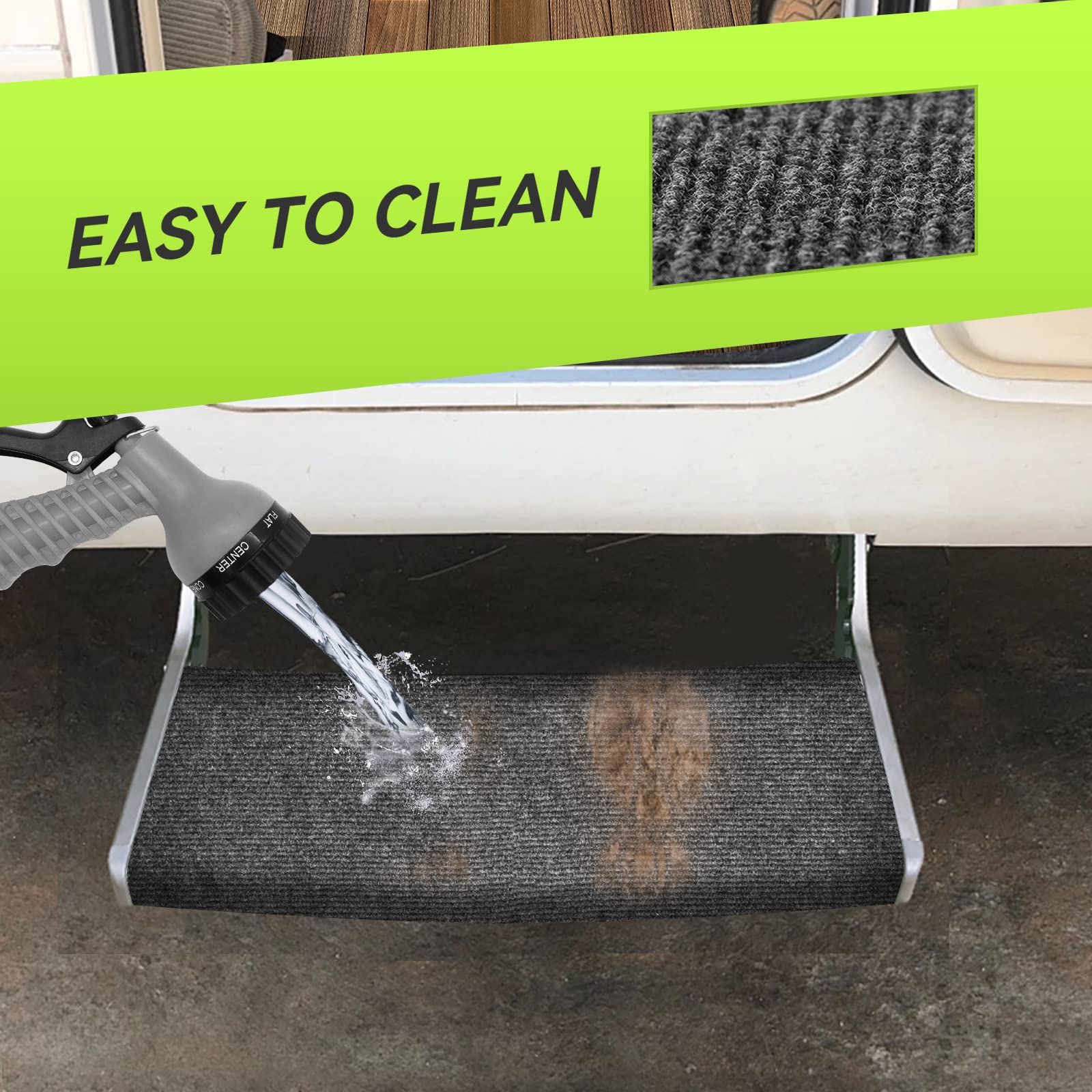 Rvmate Rv Step Rugs 22 Inch Rv Step Covers Wrap Around Radius Steps With Snap Fasteners Quickly To Release And Fit, 3 Packs