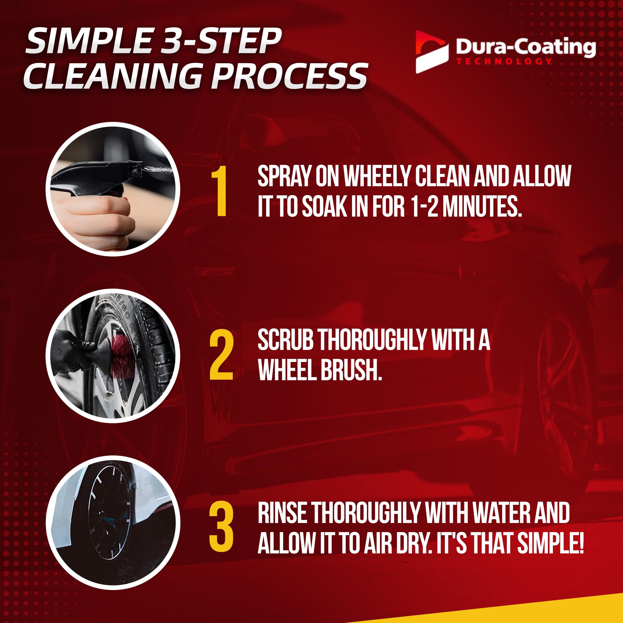 Dura-Coating Technology Wheely Clean Concentrate - Good For Chrome Wheel Cleaner, Clear-Coated, Or Aluminum Wheel Cleaner - Prof