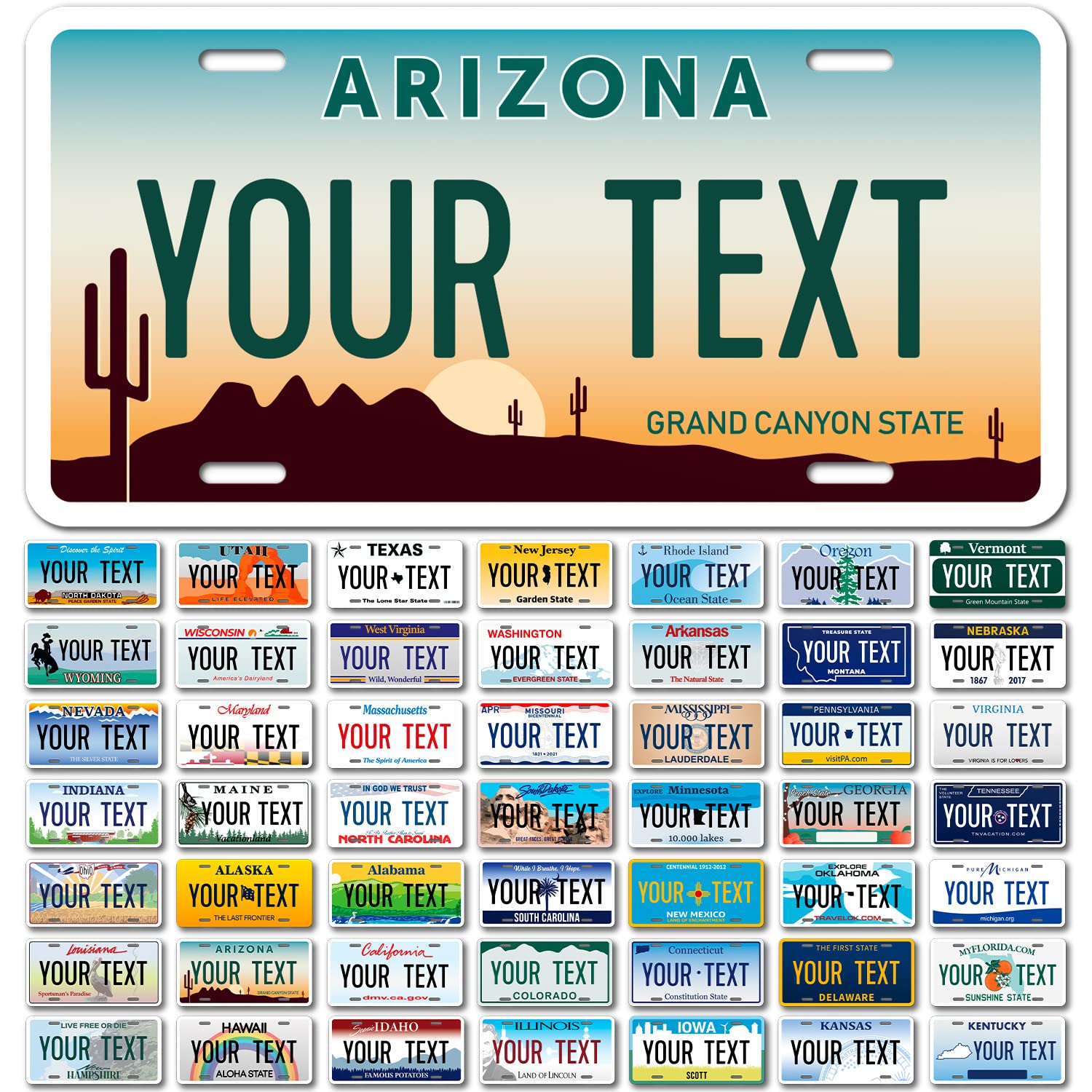 Sigo Signs Custom Arizona License Plate - Personalized 6x12" Rust-Free Aluminum, Fade Resistant, Made in USA