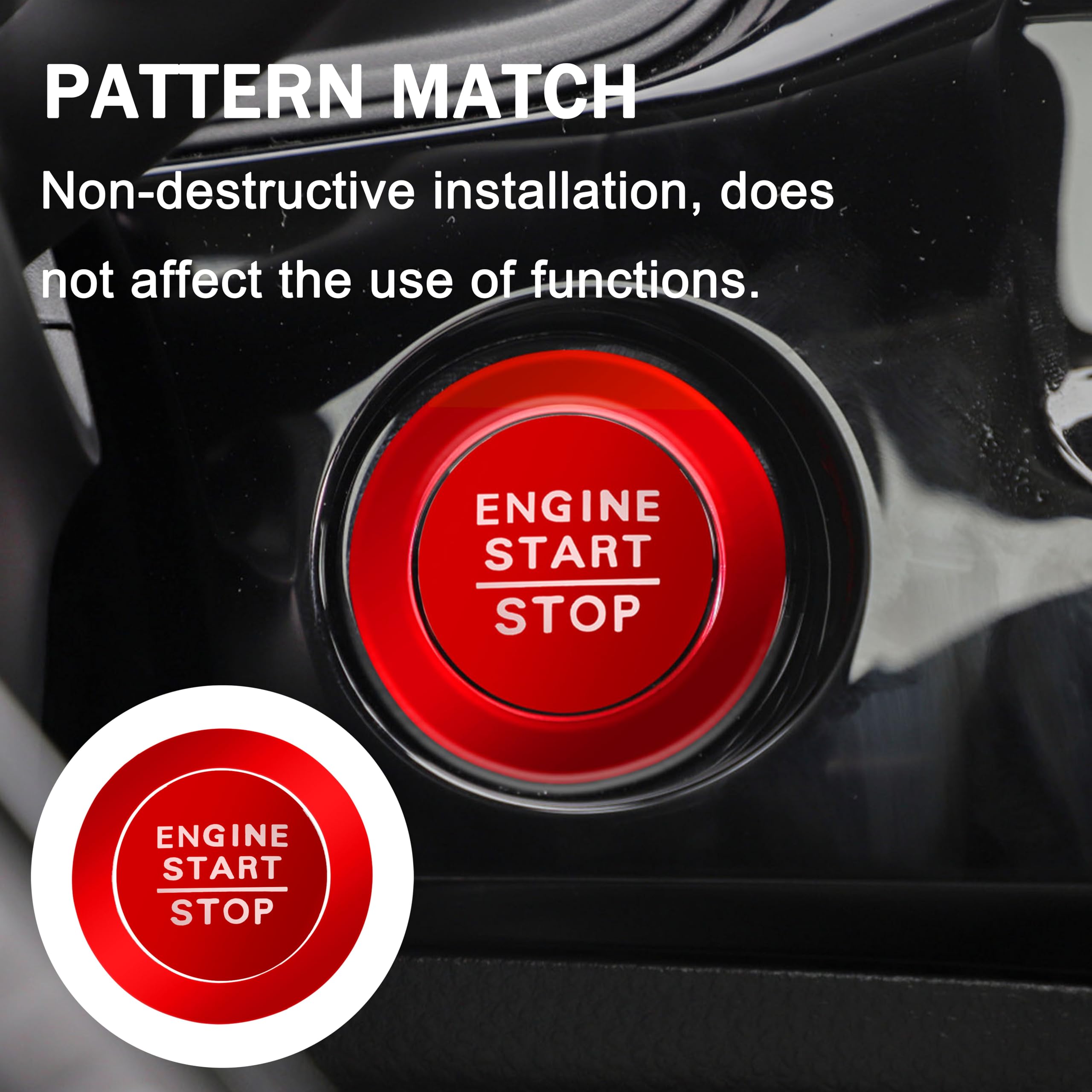 Senshine Air Conditioning, Vent Knob Cover For Honda Civic Accessories 2022 2023 2024 2025 For Honda Crv 2023 2024 2025 For Acura Integra 2023 2024 2025 Start/Stop Push Button Ring Trim 10Pcs (Red)