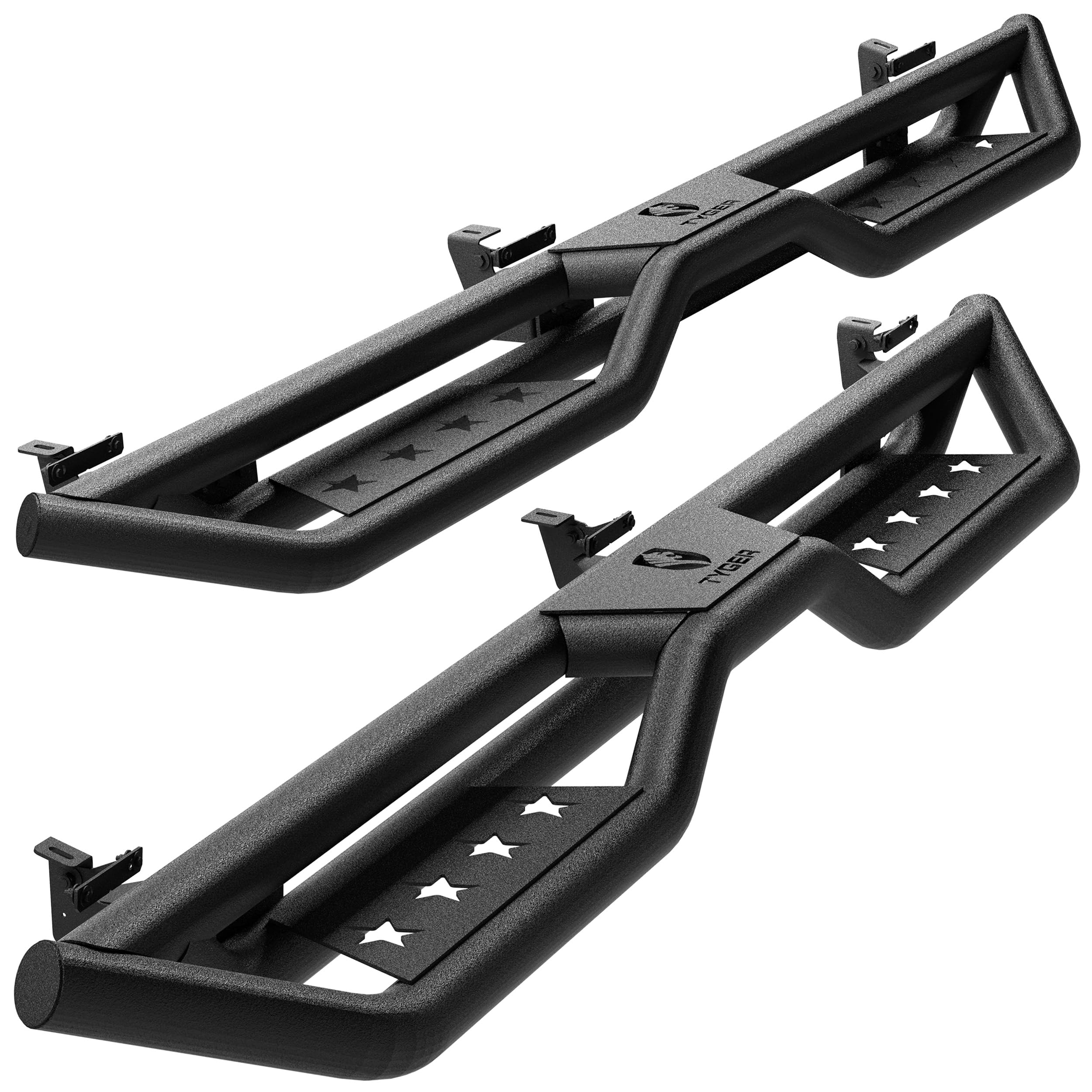 Tyger Auto Trax Side Steps Compatible With 2007-2018 Jeep Wrangler Jk 4-Door (Exclude Jl) | Tg-Tx7J27608 | Textured Black Drop S
