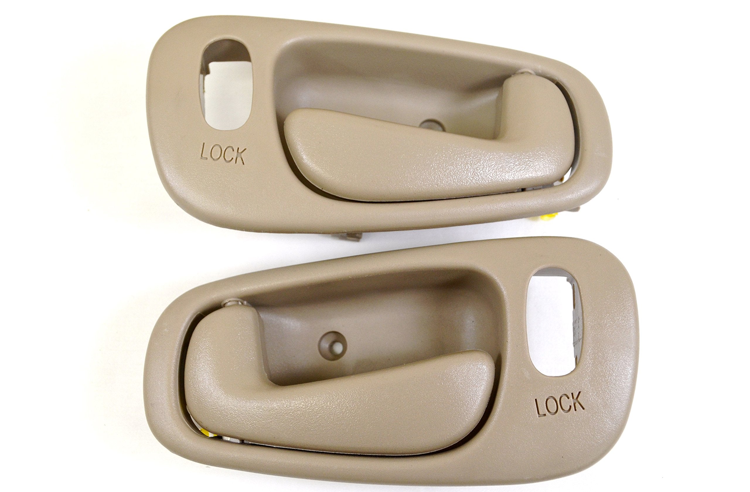 PT Auto Warehouse TO-2542E-DP - Inside Interior Inner Door Handle, Beige/Tan - with Power Lock, Left/Right Pair