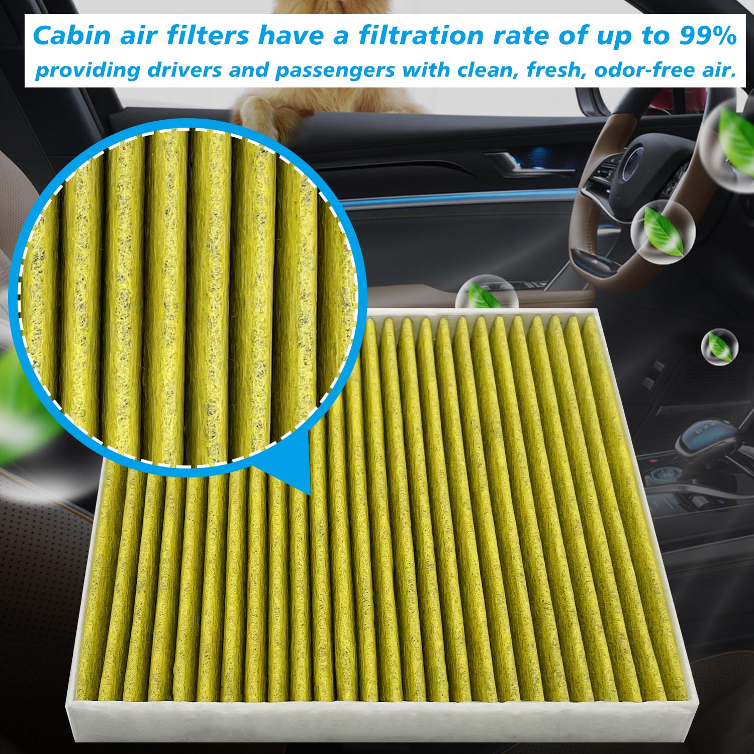 Capume Cabin Air Filter JMY09 Fit for 2013-2016 Dart, 2003-2008 Vibe, 2005-2023 Tacoma, Replacement for 87139YZZ09, 8850801010,