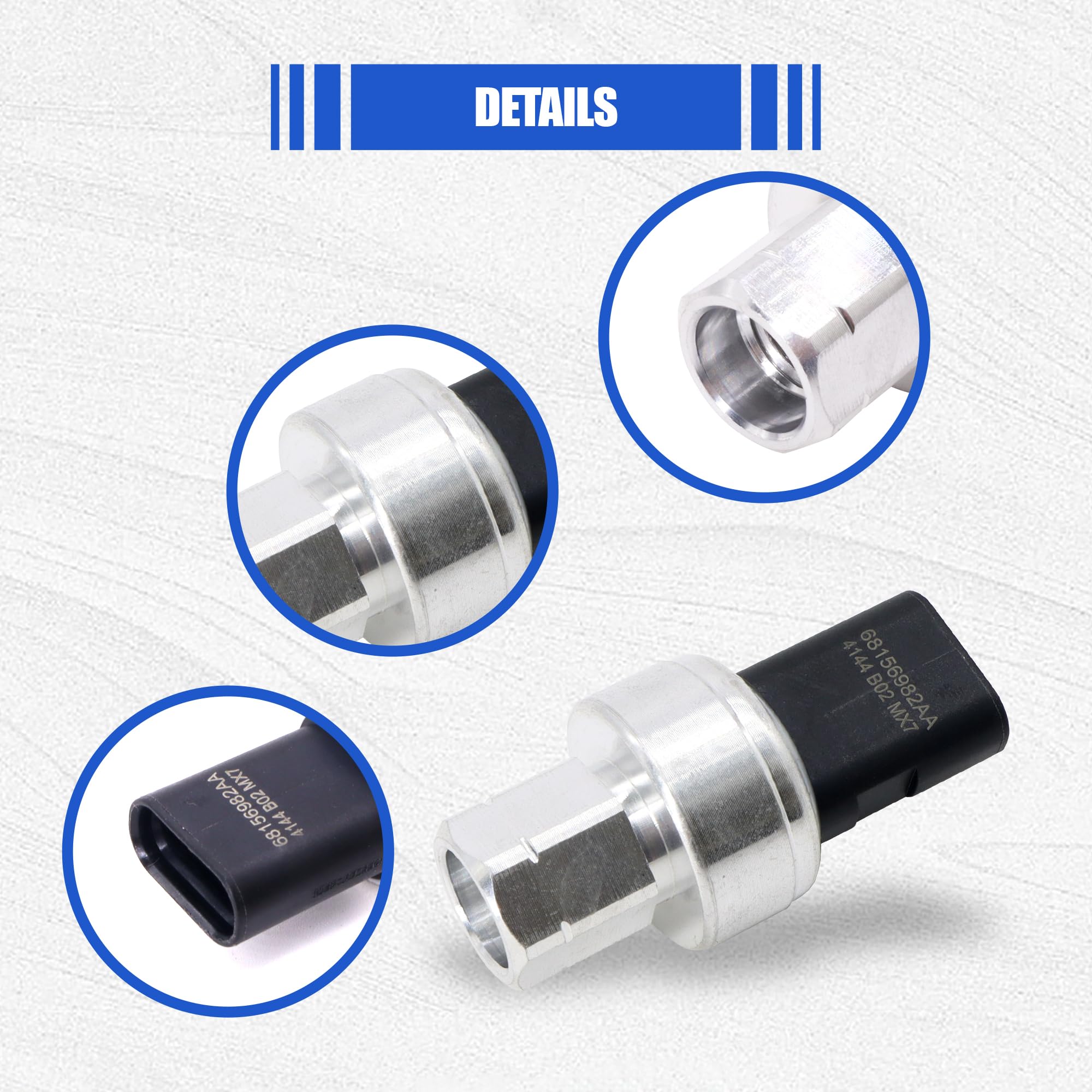 Hisport A/C Pressure Sensor Switch - Pressure Transducer Compatible With Chrysler 200 300 Pacifica Dodge Challenger Durango Fiat