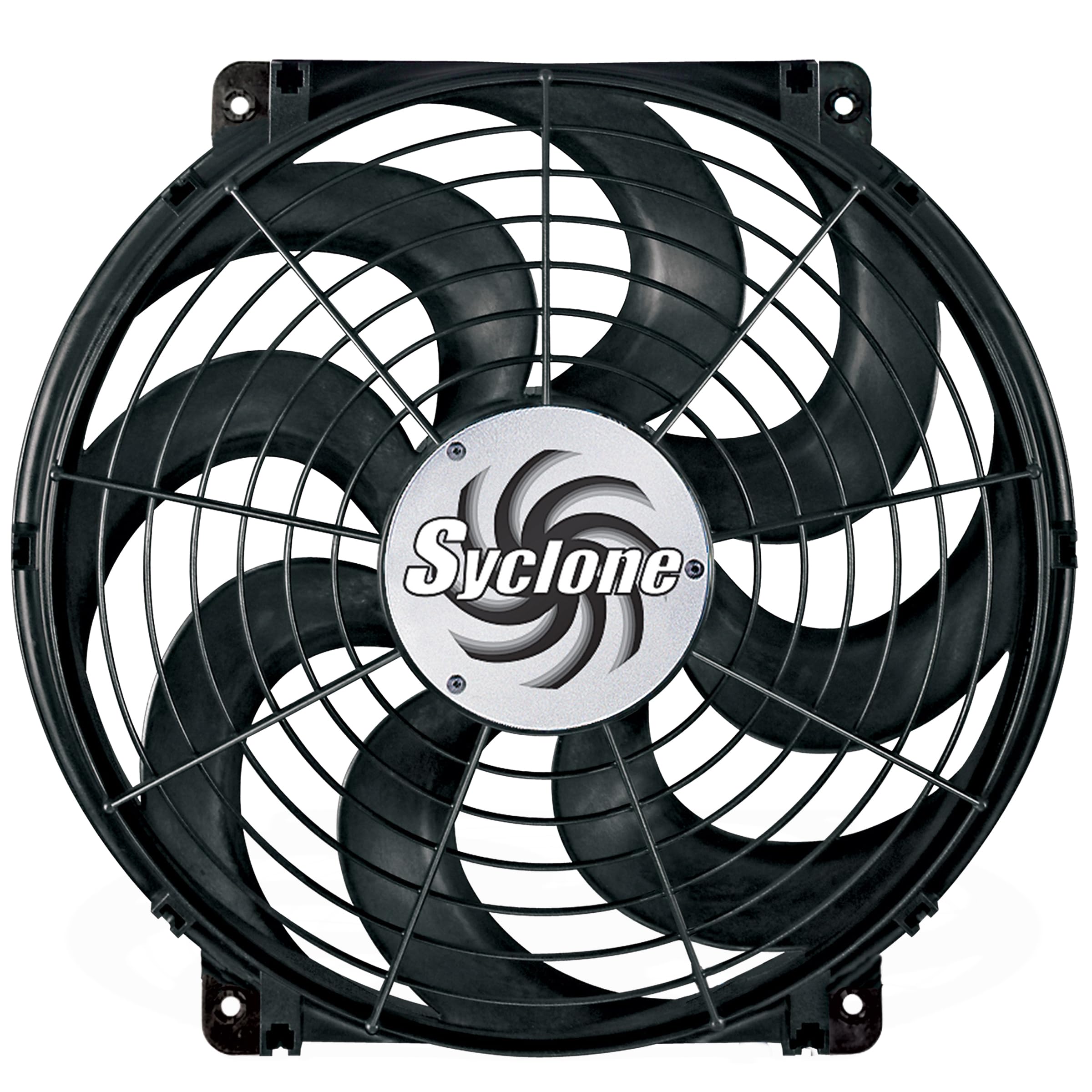 Flex-A-Lite Syclone Black S-Blade Reversible Electric Fan, Pusher-Puller Fan (398), Car Accessories, 16 Inches