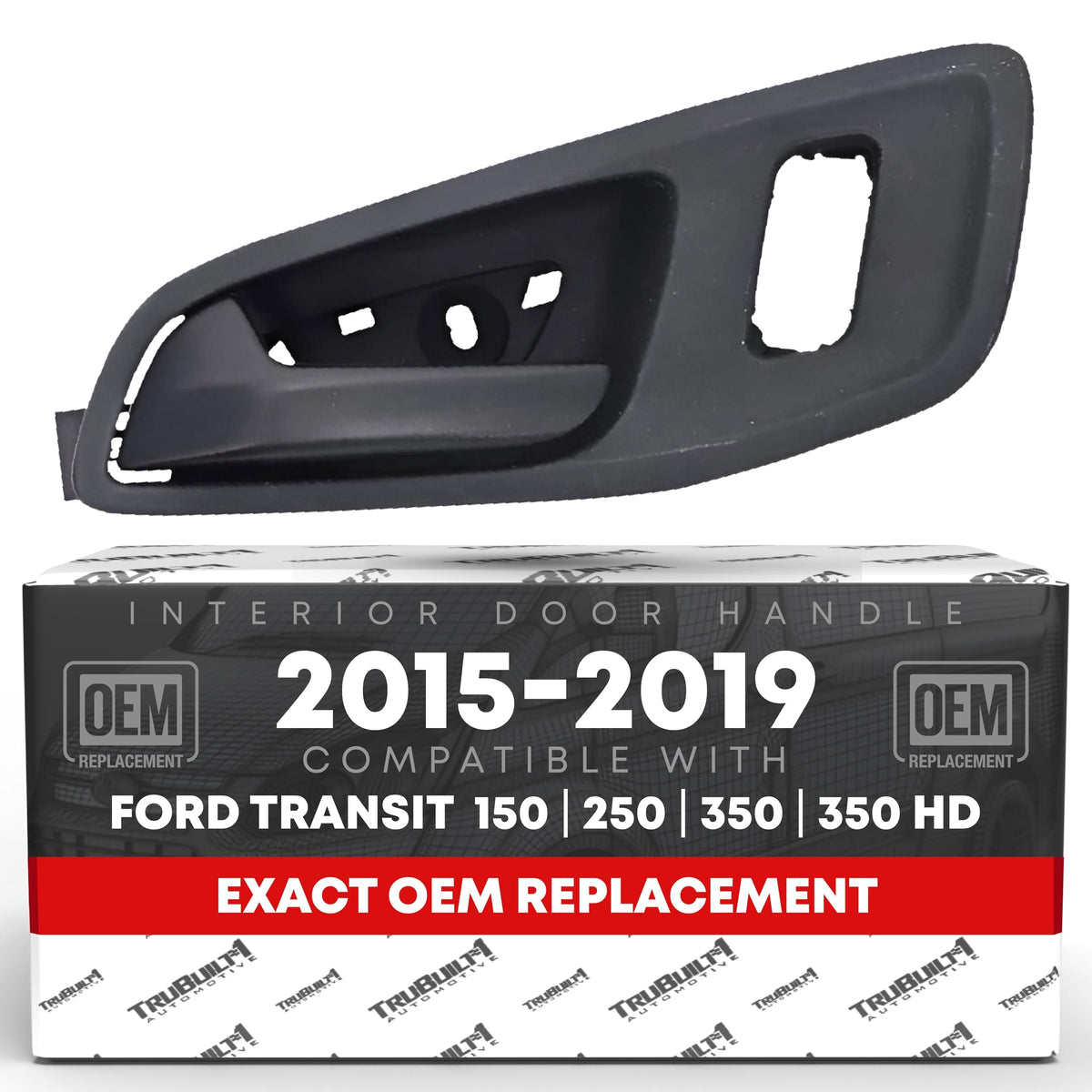 T1A Interior Front Driver Door Handle Replacement - Compatible With 2015-2023 Ford Transit - Textured Black, Plastic - Oem Bk2Z-