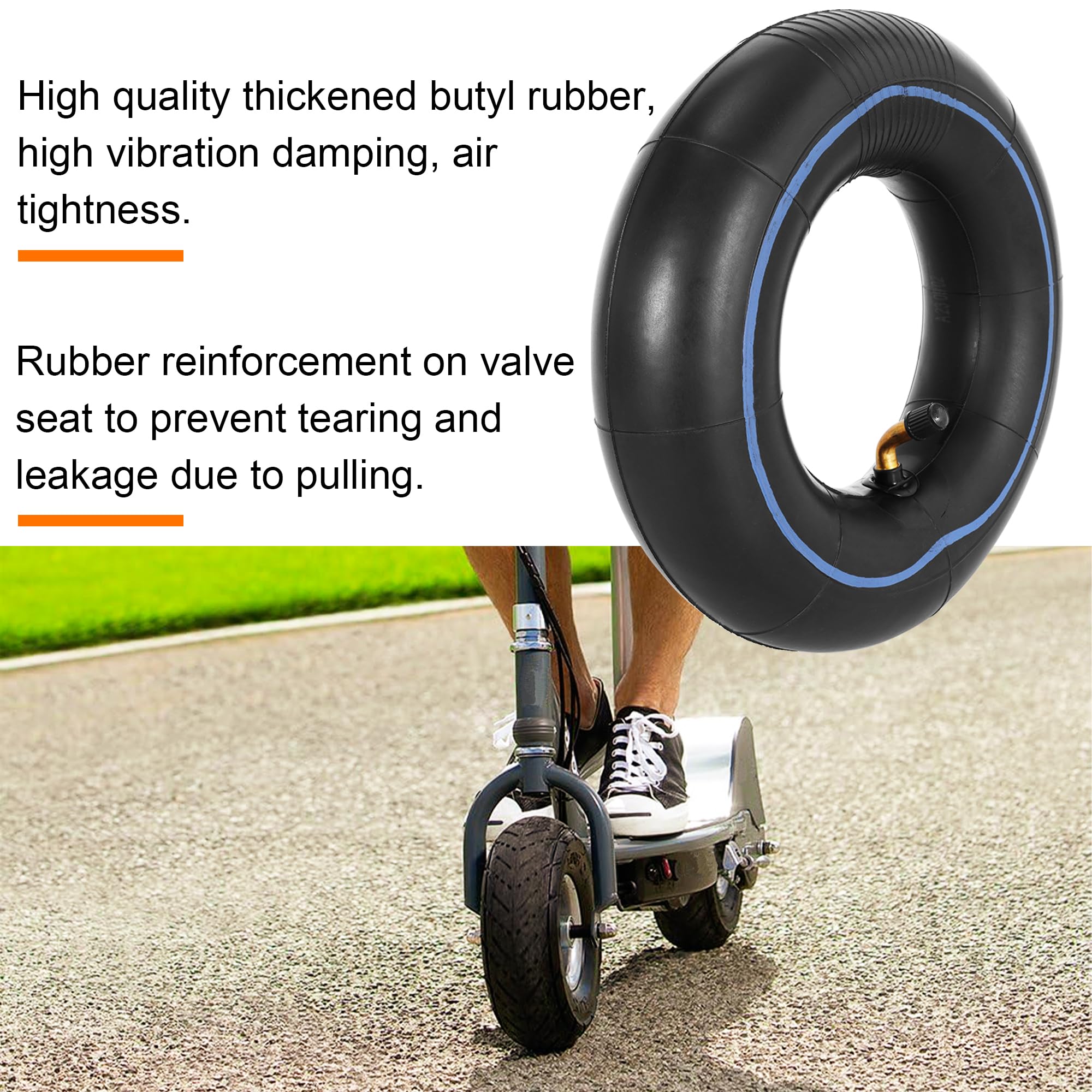 2.80/2.50-4 Inner Tube, 2.80-4 Go Cart Inner Tube 2.50-4 Tube (2 Pack) With 90° Tr87 Bent Valve Stem Replacement For Scooter Hand Trucks Utility Cart Lawn Mowers Wheelbarrows Skateboard And Atv
