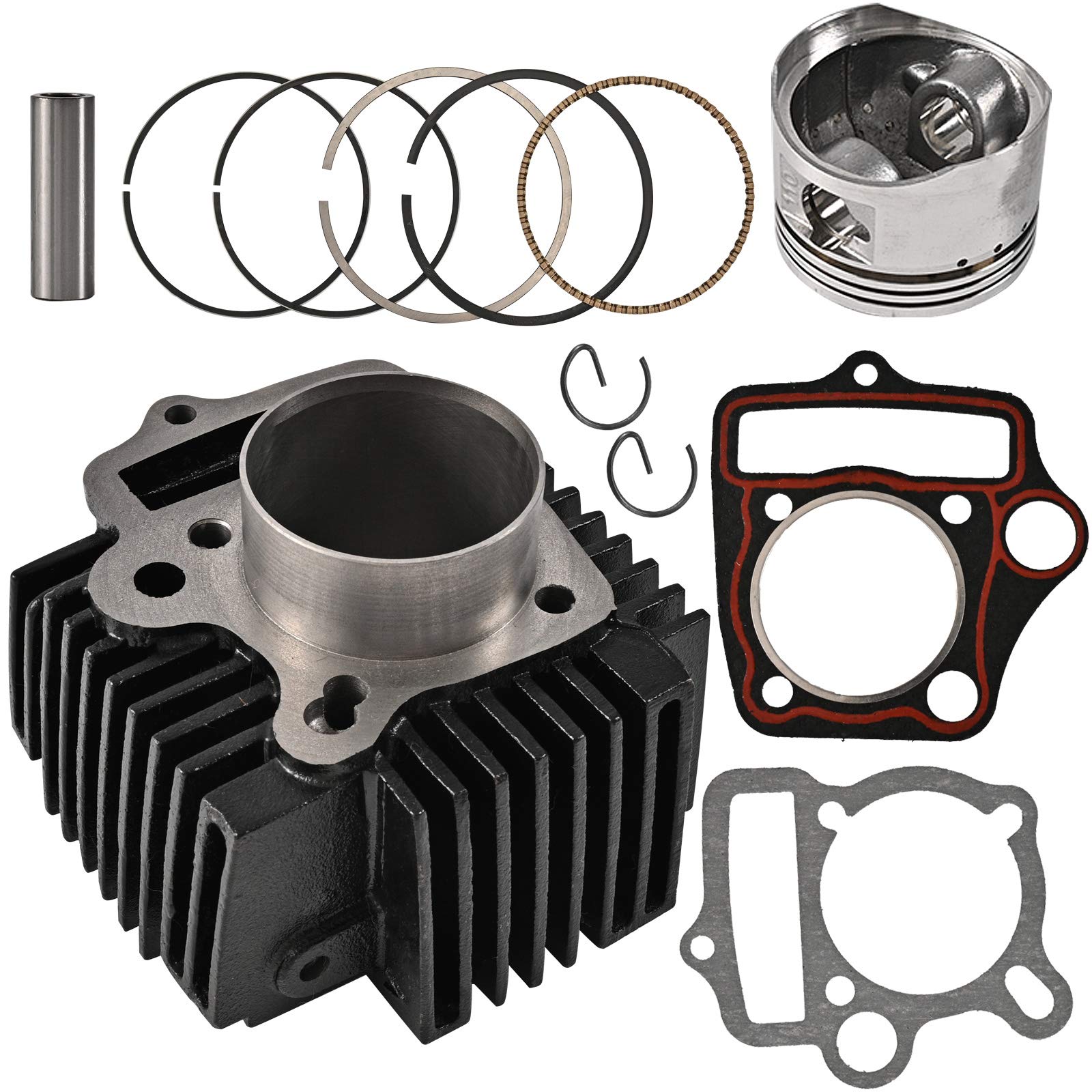 Trkimal 52.4mm Engine Parts Cylinder big bore kits with Gaskets and Piston Set for 4 Stroke Chinese TaoTao Coolster ATV 110cc Pi