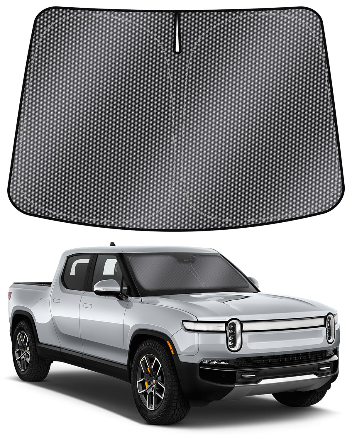 Mixsuper Liner Windshield Sun Shade For Rivian R1T 2022-2023 2024 2025 Windshield Sunshades Front Window Sun Shades Cover For R1