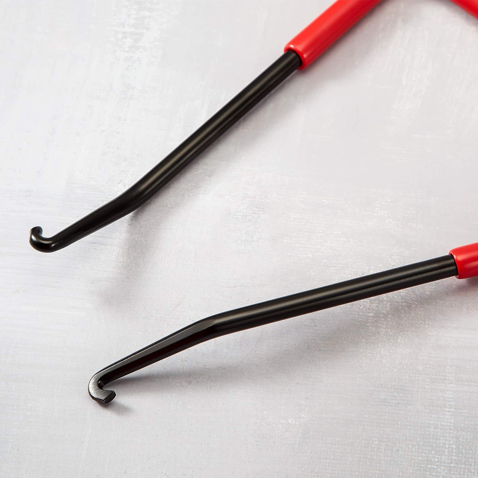 2 Pieces Exhaust Spring Puller Tool Motorcycle Exhaust Spring Hooks, T Handle Exhaust Spring Hooks Snowmobile Spring Puller Removal Tool Pipe Spring Puller for Motorcycle Dirt Bike (Red with Black)