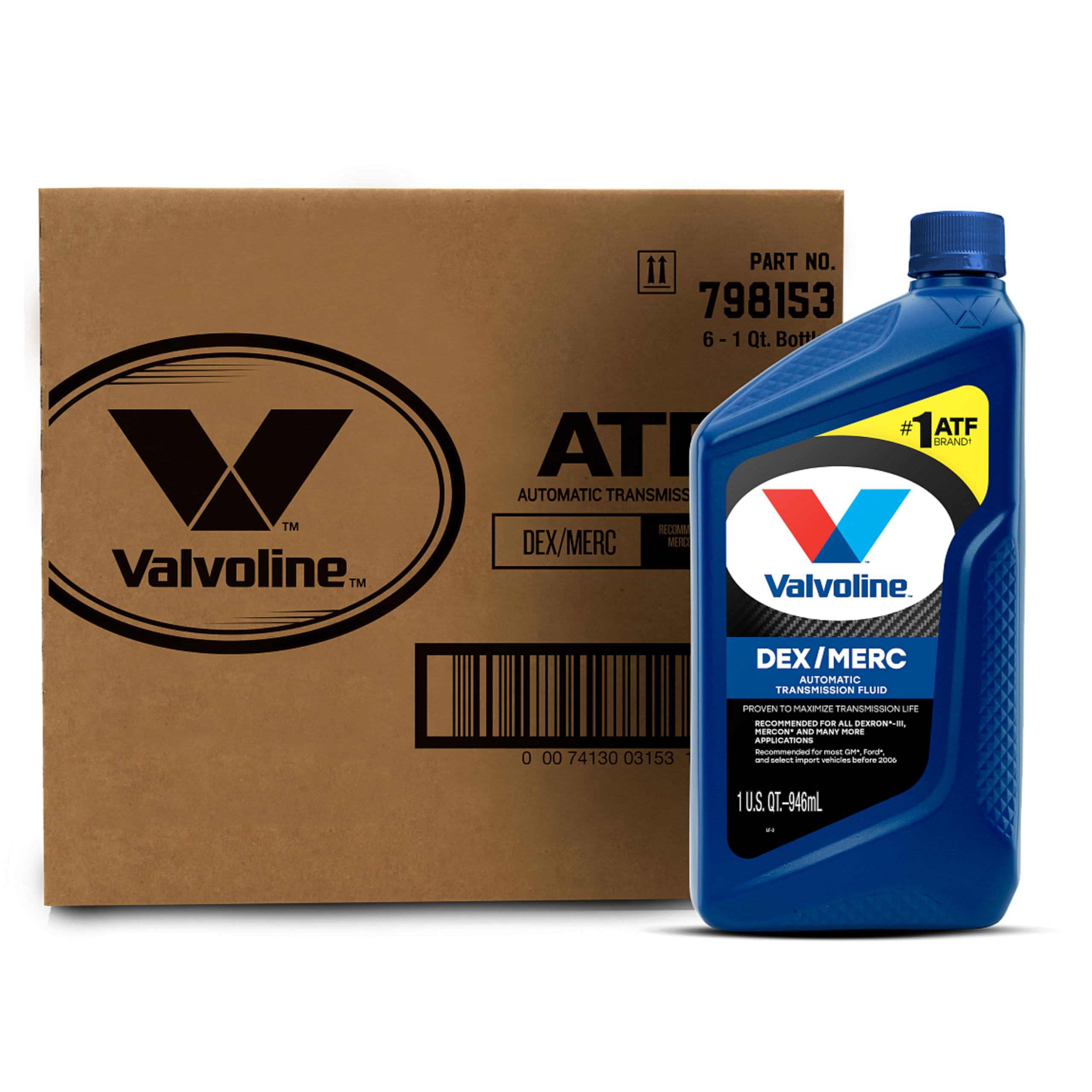 Valvoline Dex/Merc (Atf) Automatic Transmission Fluid 1 Qt, Case Of 6