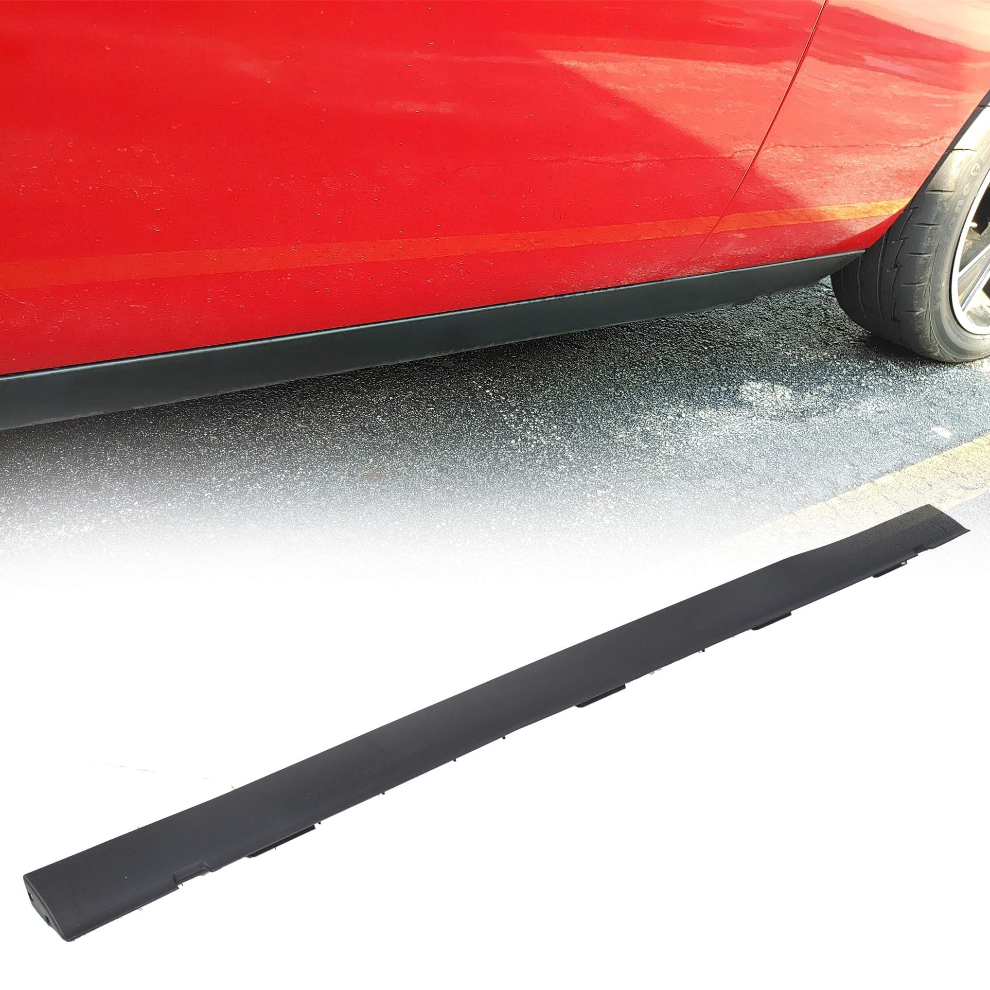 ECOTRIC Door Exterior Rocker Panel Compatible with 2008-2014 Dodge Challenger Mold Passenger Side Rail