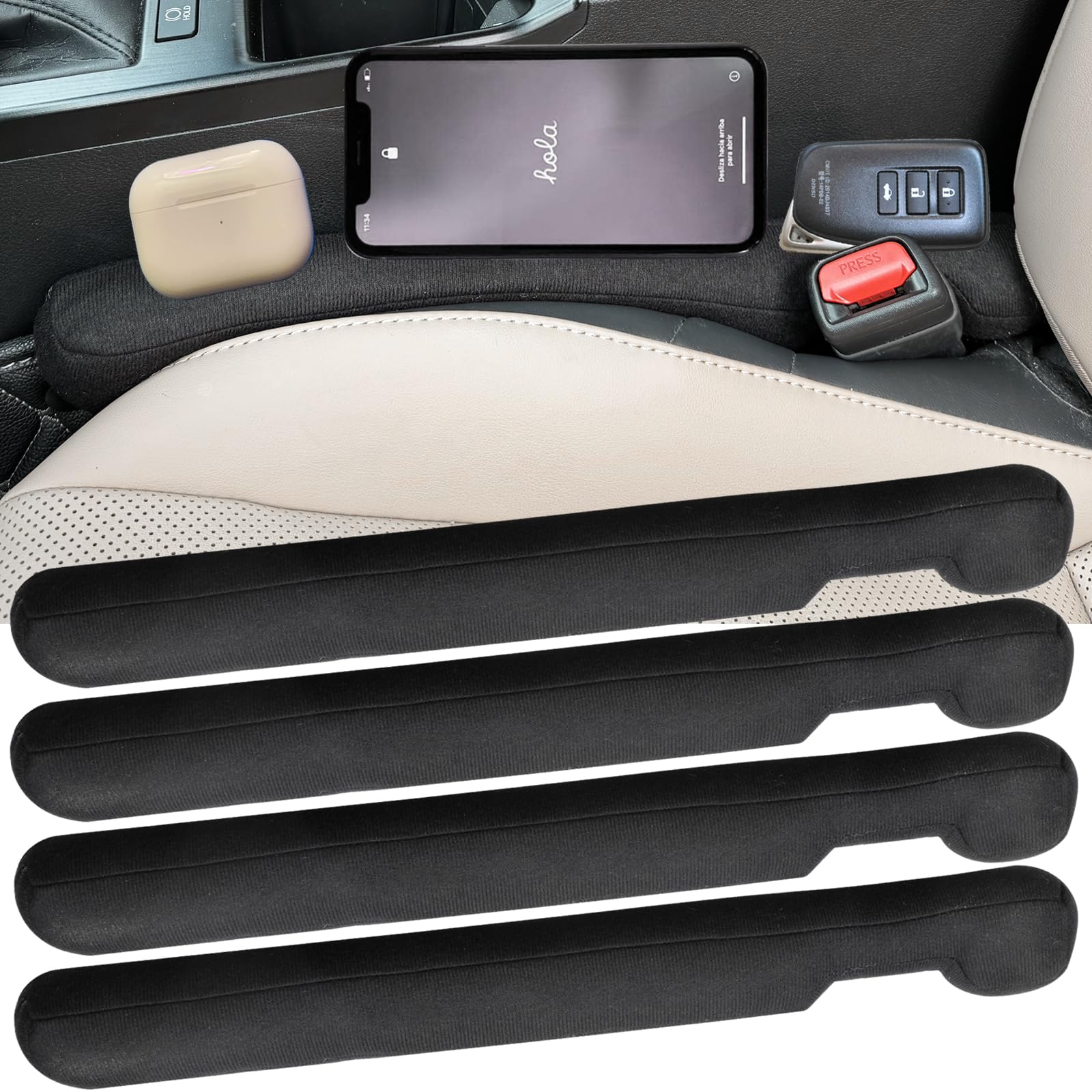 Axutous Car Seat Gap Filler Universal For Car Suv Truck Fit Organizer Fill The Gap Between Seat And Console Stop Things From Dro