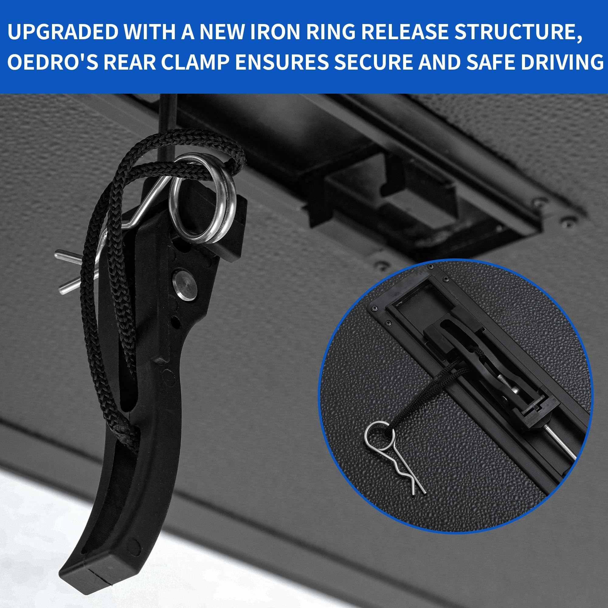 OEDRO FRP Hard Tri-fold Tonneau Cover Fold Truck Bed Covers Compatible with Toyota Tacoma 2024 2025 (Excl. Trail Edition) with 5